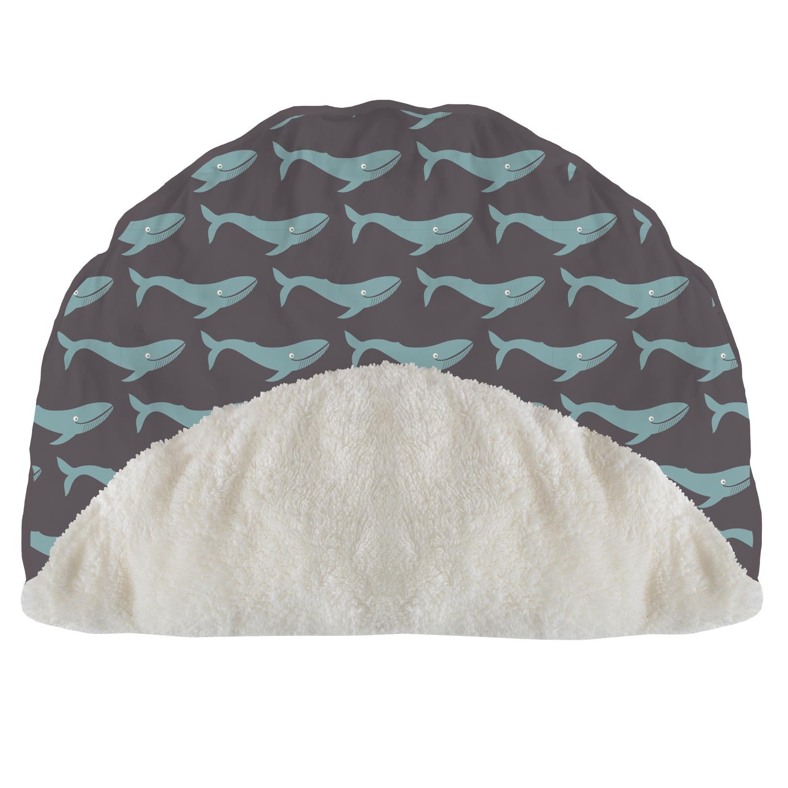 Print SherpaLined Fluffle Playmat in Rain Whale