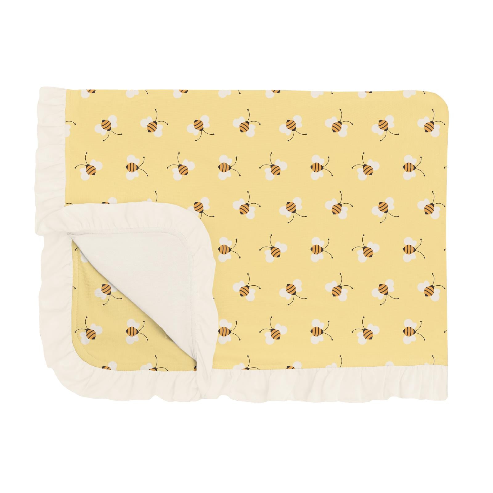 Print Ruffle Toddler Blanket in Wallaby Bees