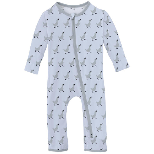 Print Coverall with 2 Way Zipper in Dew Ugly Duckling