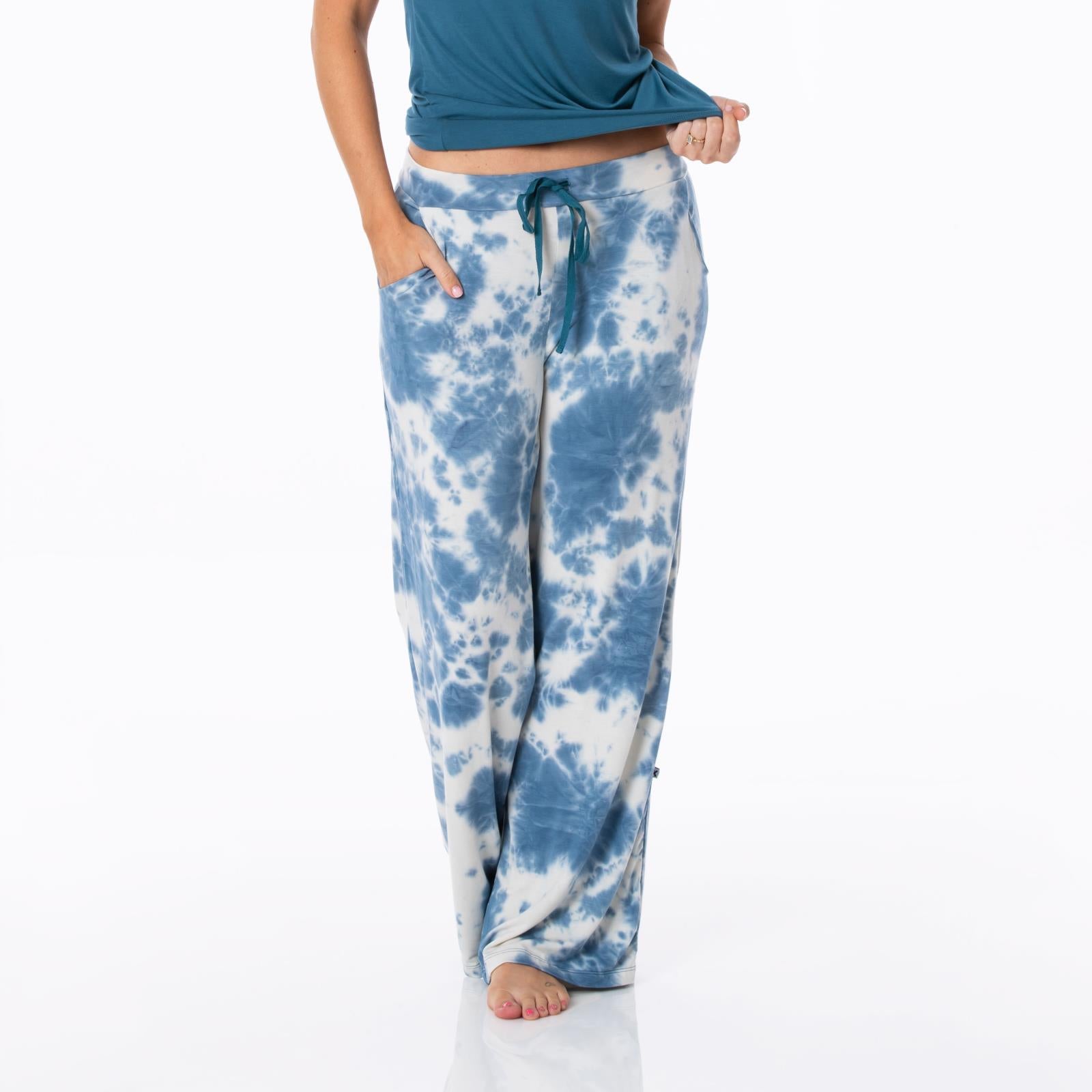 Women's Print Lounge Pants in Deep Sea Tie Dye
