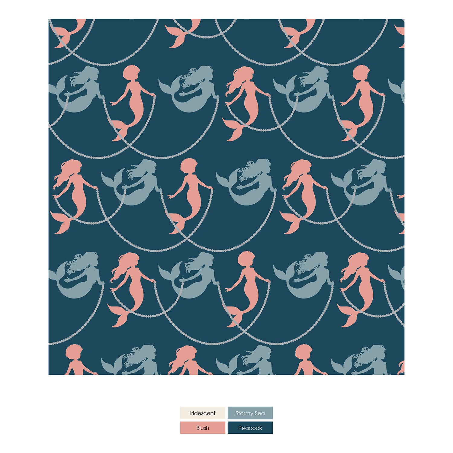 Print Convertible Sleeper with Zipper in Peacock Mermaids & Pearls (309889)