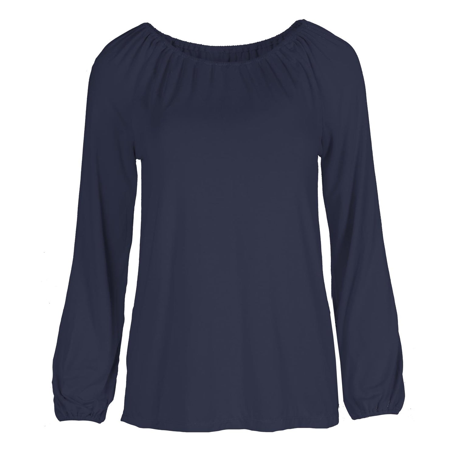 Women's Long Sleeve Peasant Tee in Peacoat (354074)
