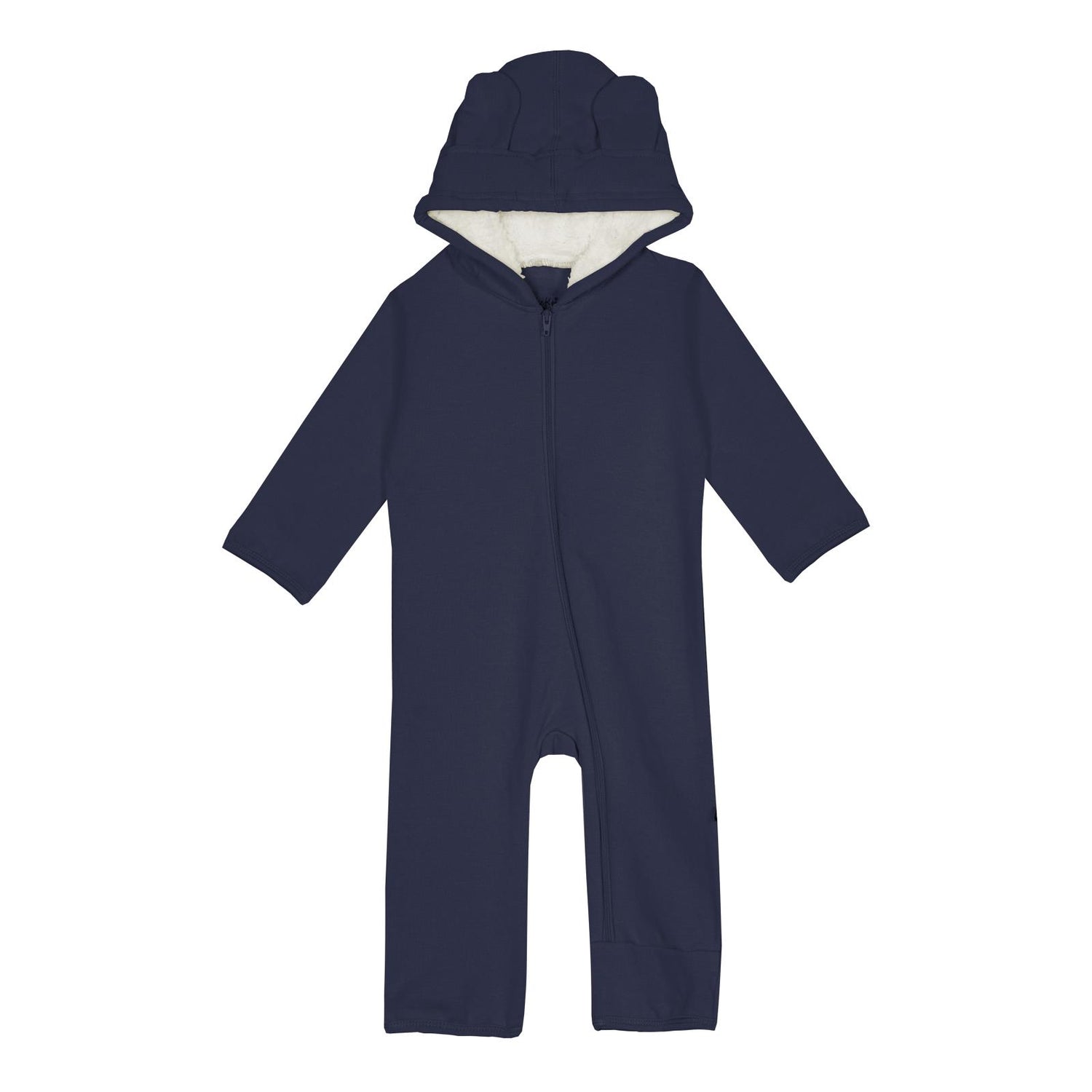 Fleece Zip-up Coverall with Sherpa-lined Hood & Ears in Peacoat (354293)