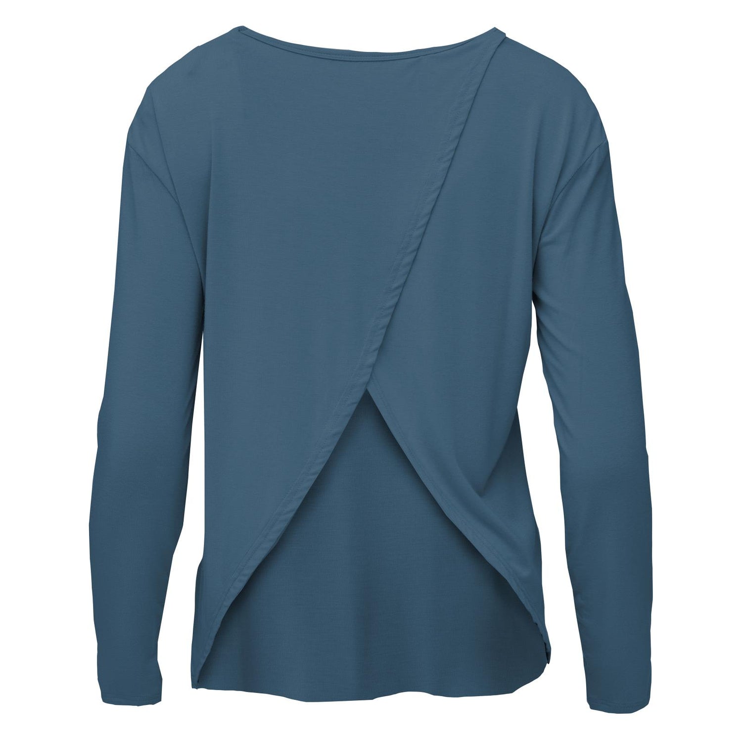 Women's Long Sleeve Butterfly Open-Back Top in Deep Sea