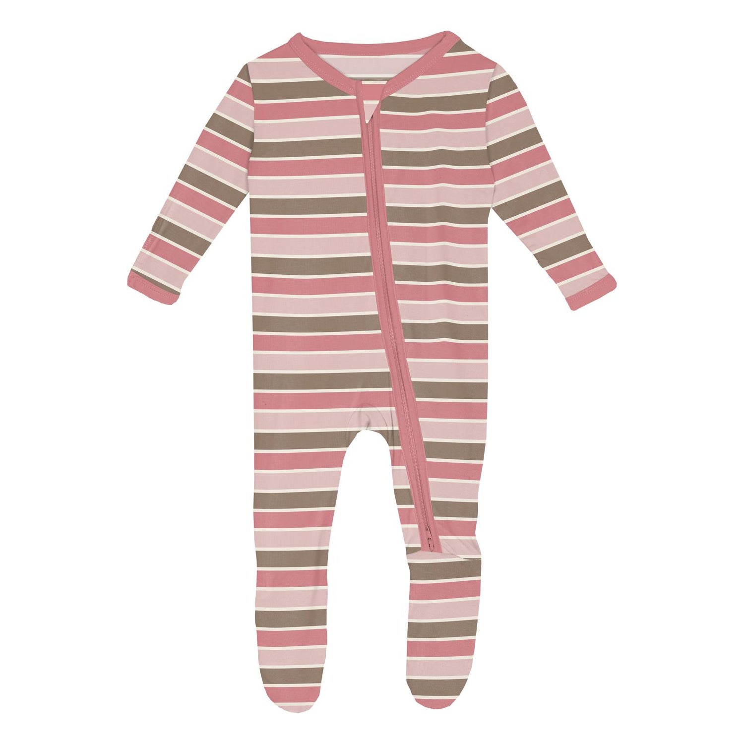 Print Footie with 2 Way Zipper in Neapolitan Stripe (351548)