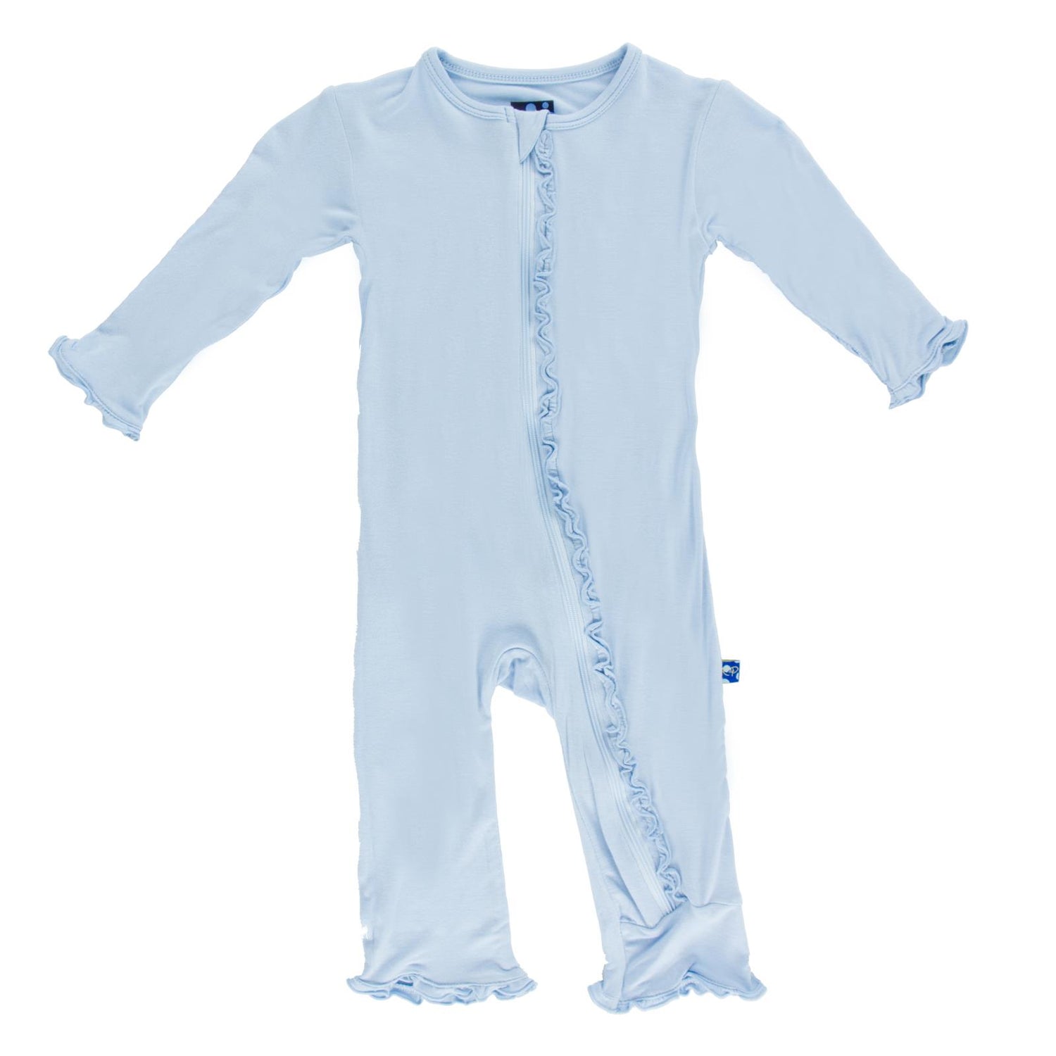 Muffin Ruffle Coverall with Zipper in Pond (191261)