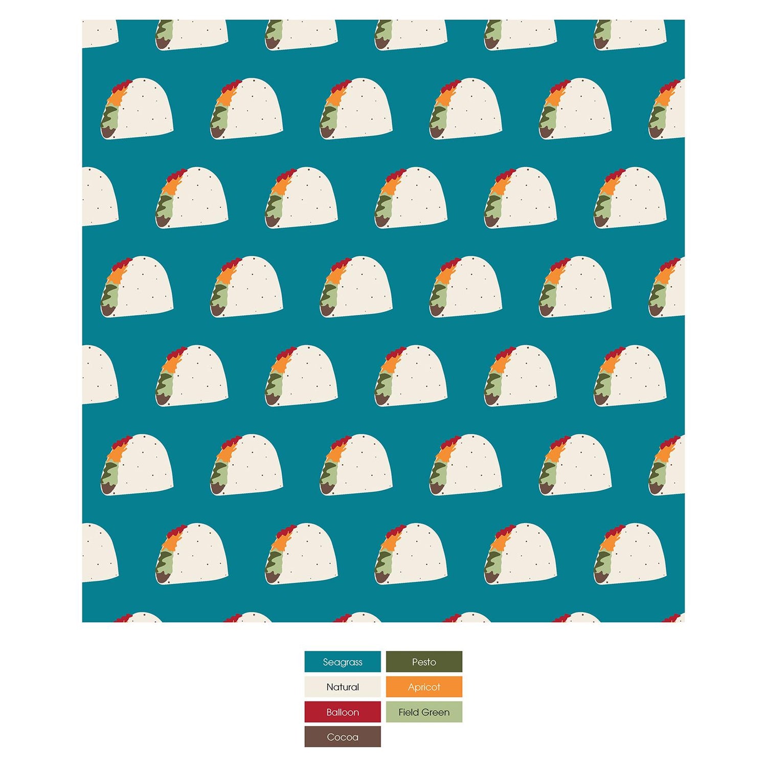 Print Short Sleeve Pajama Set in Seagrass Tacos (288569)