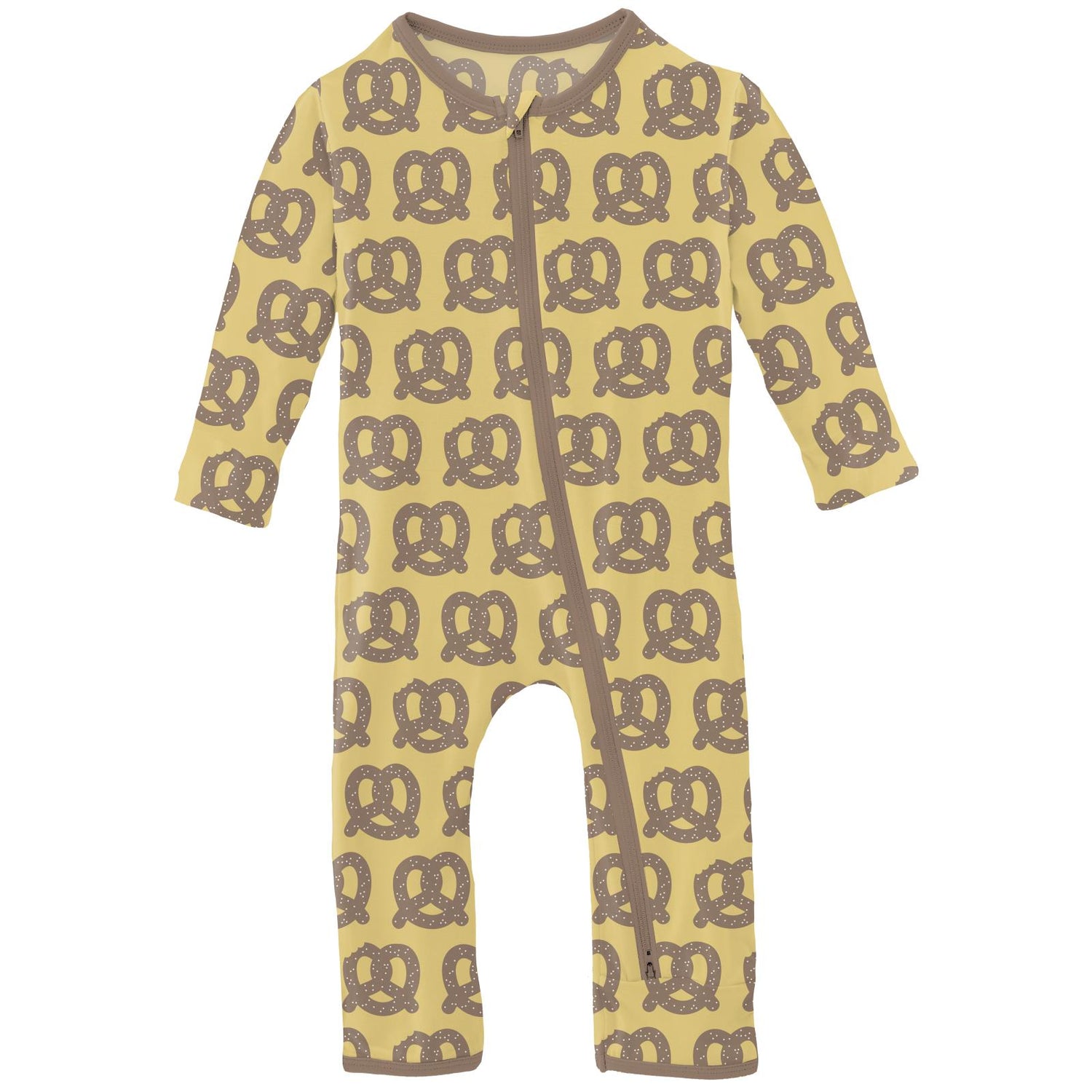 Print Coverall with 2 Way Zipper in Flax Giant Pretzel (335322)