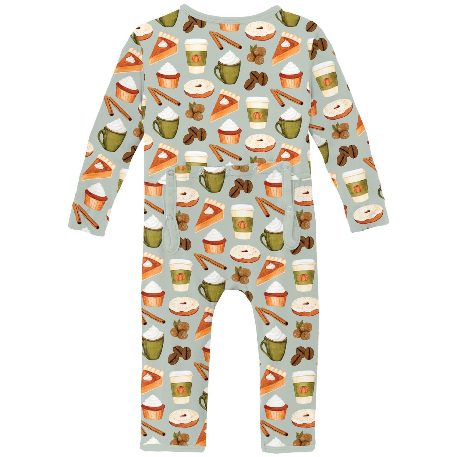 Print Coverall with 2 Way Zipper in Aloe Pumpkin Spice (335206)