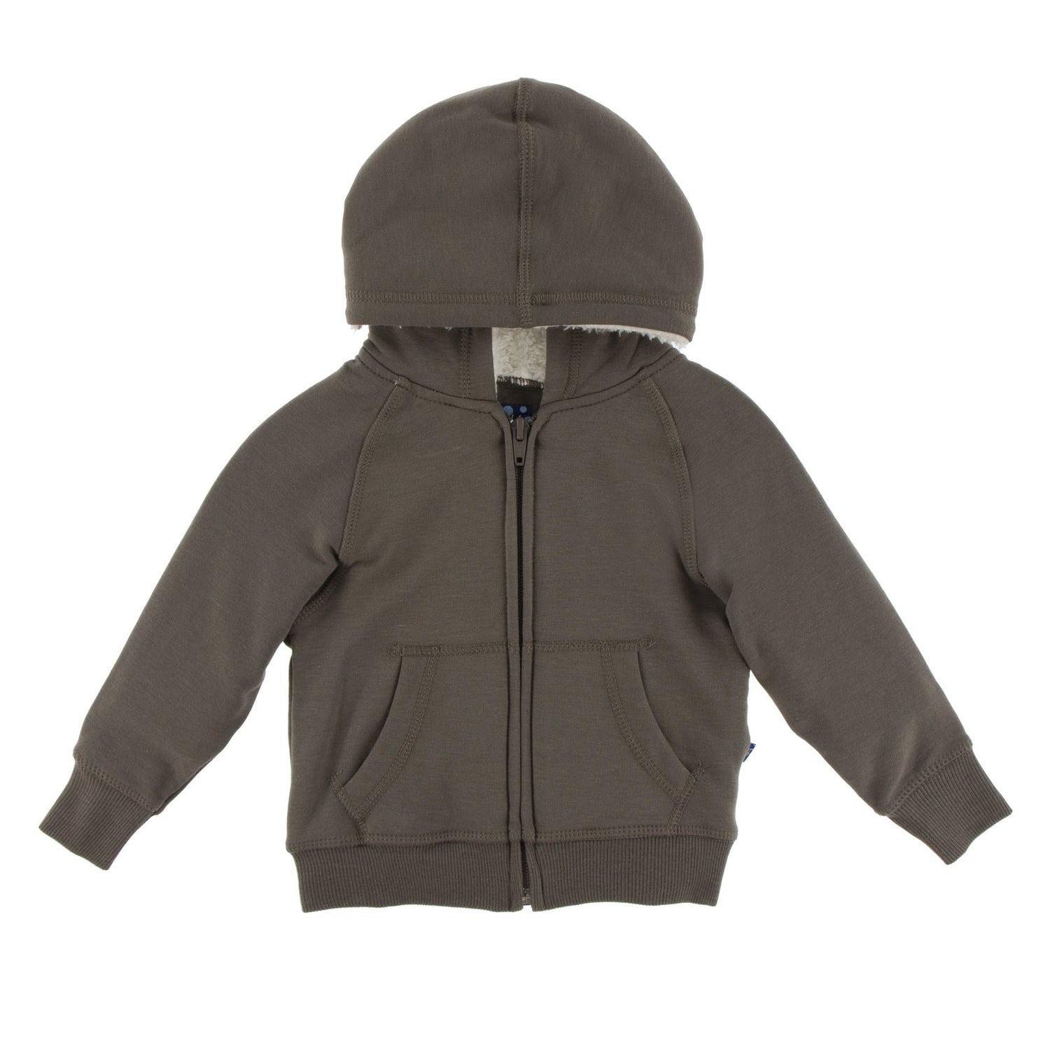 Fleece Zip-front Hoodie with Sherpa-lined Hood in Falcon (383932)