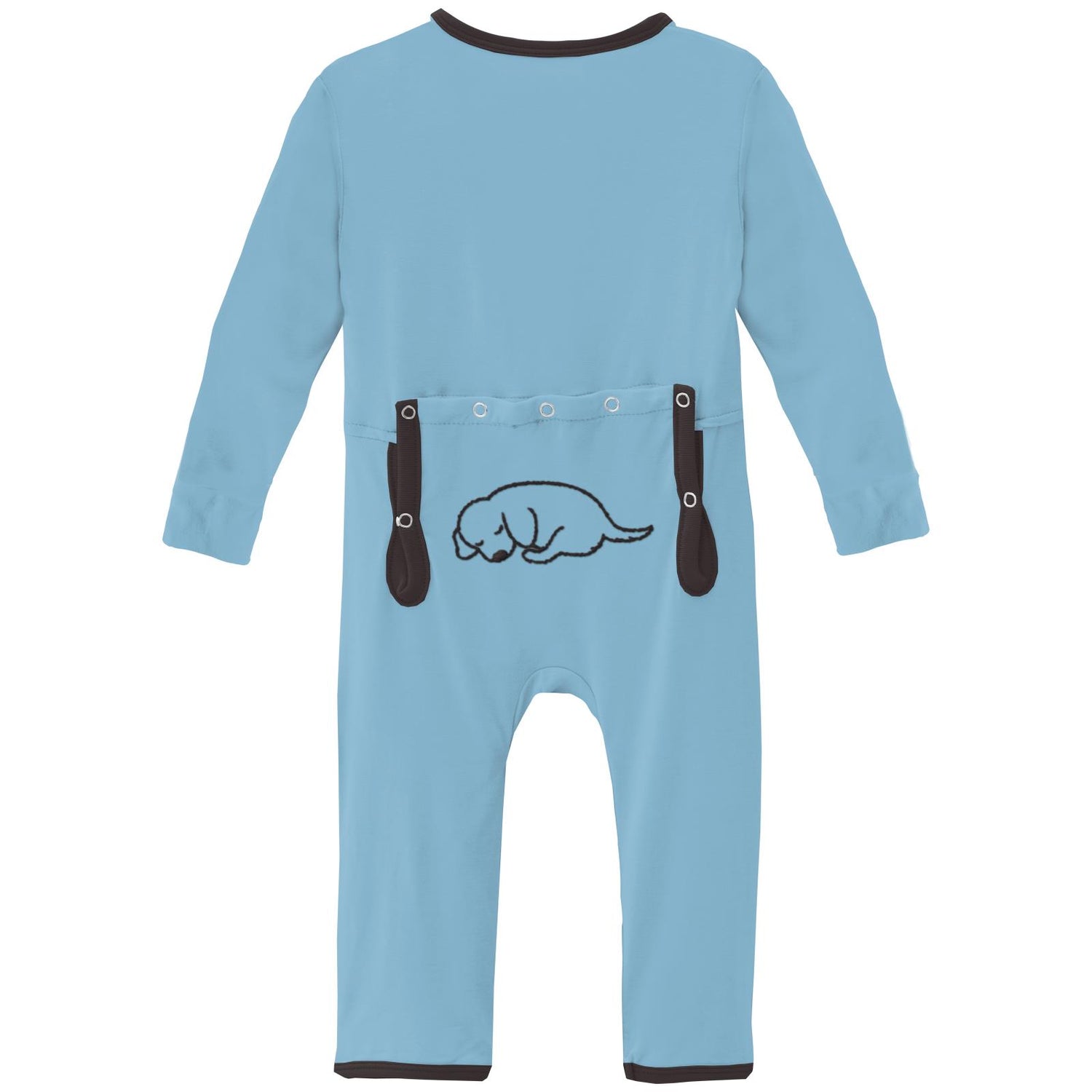 Applique Coverall with 2 Way Zipper in Seaside Blue Dog (310446)