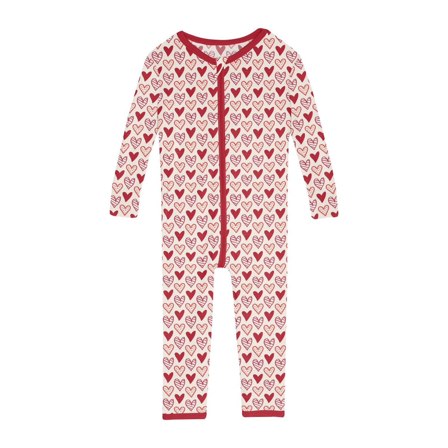 Print Convertible Sleeper with Zipper in Natural Heart Doodles (283668)