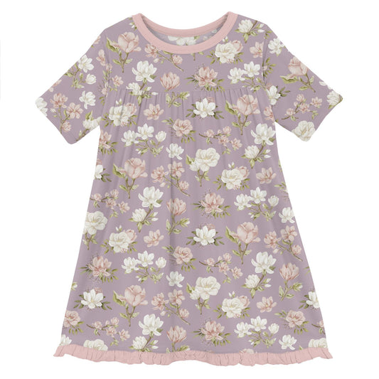 Print Short Sleeve Swing Dress in Sweet Pea Spring Floral (362111)