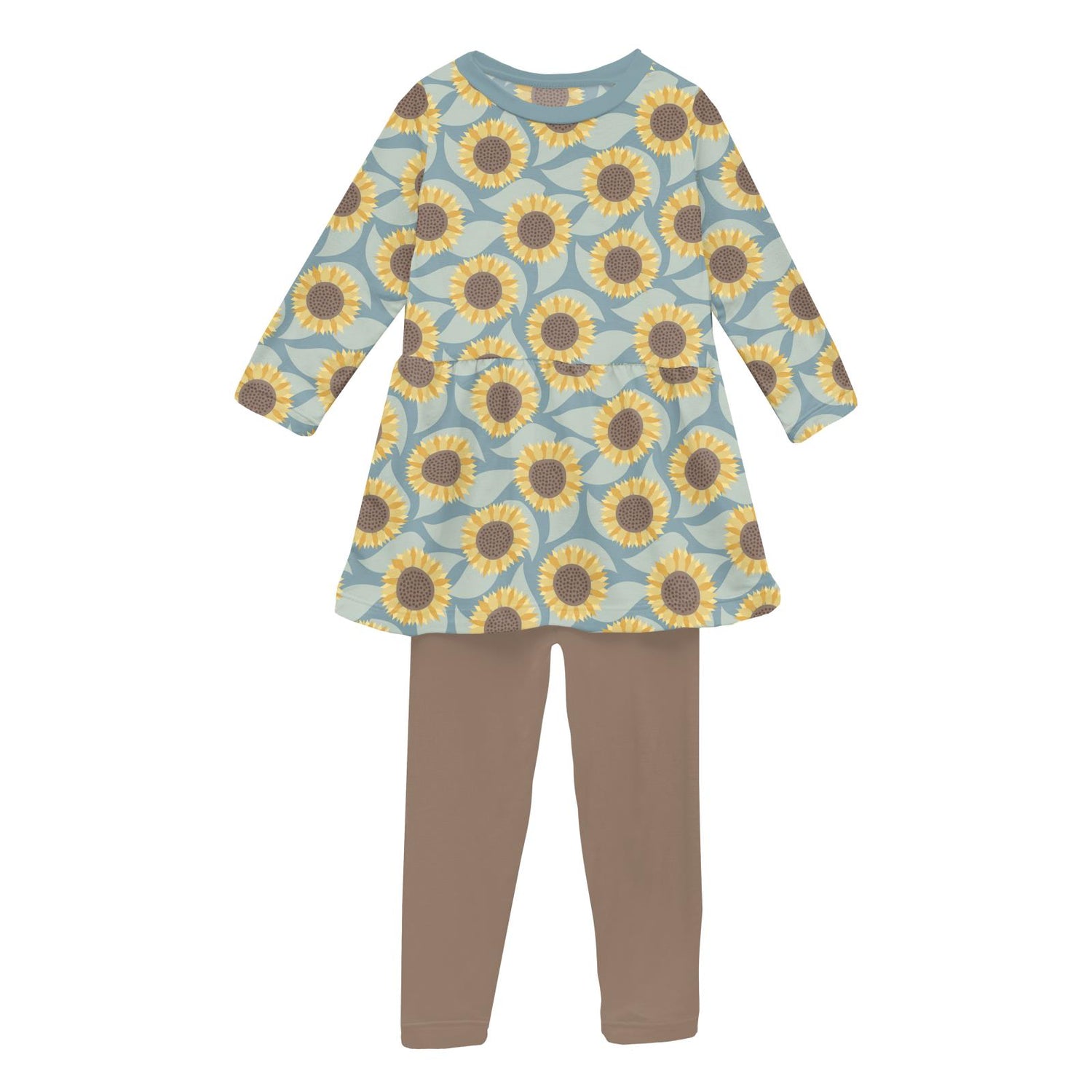 Print Long Sleeve Playtime Outfit Set in Stormy Sea Sunflower (333062)