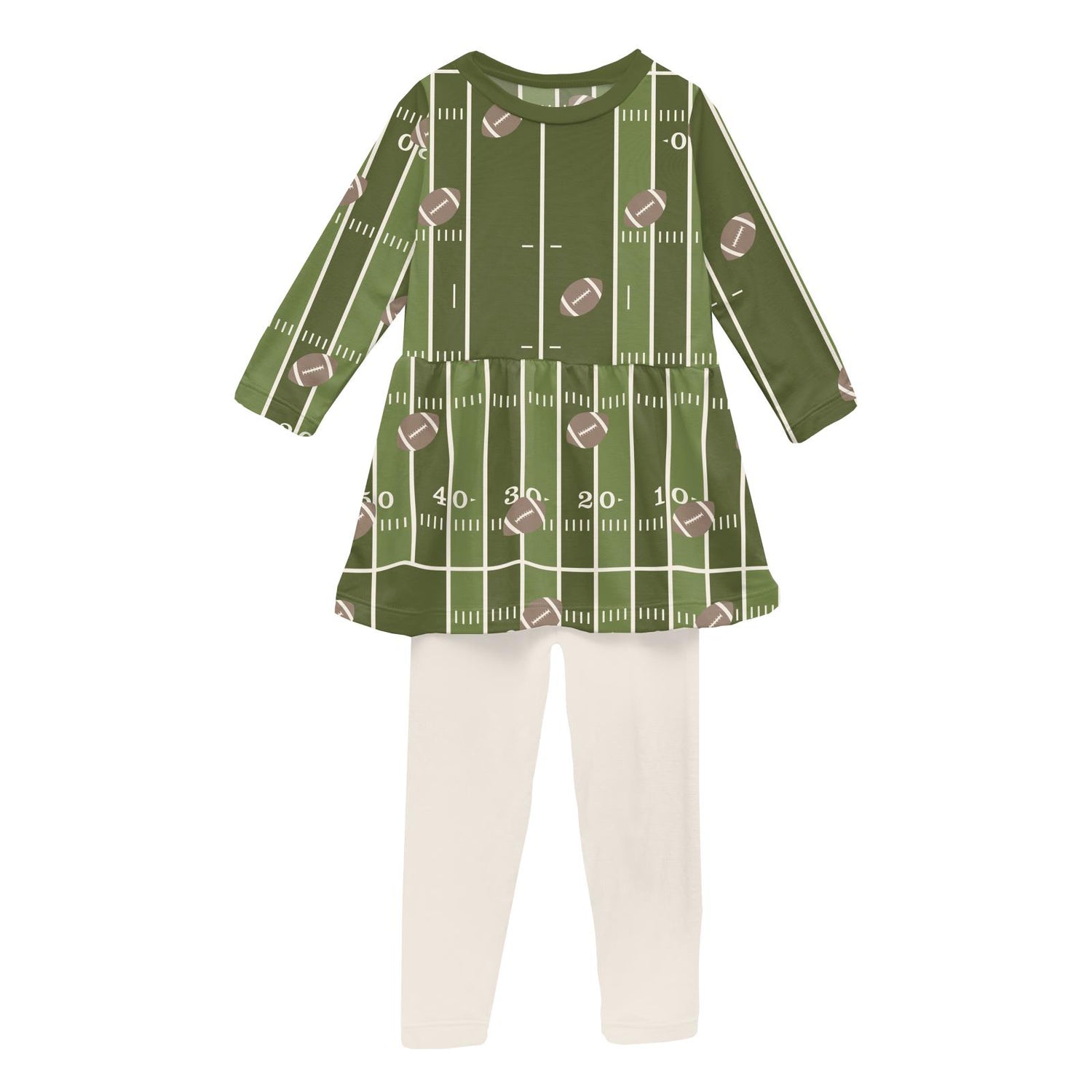 Print Long Sleeve Playtime Outfit Set in Pesto Football (333363)