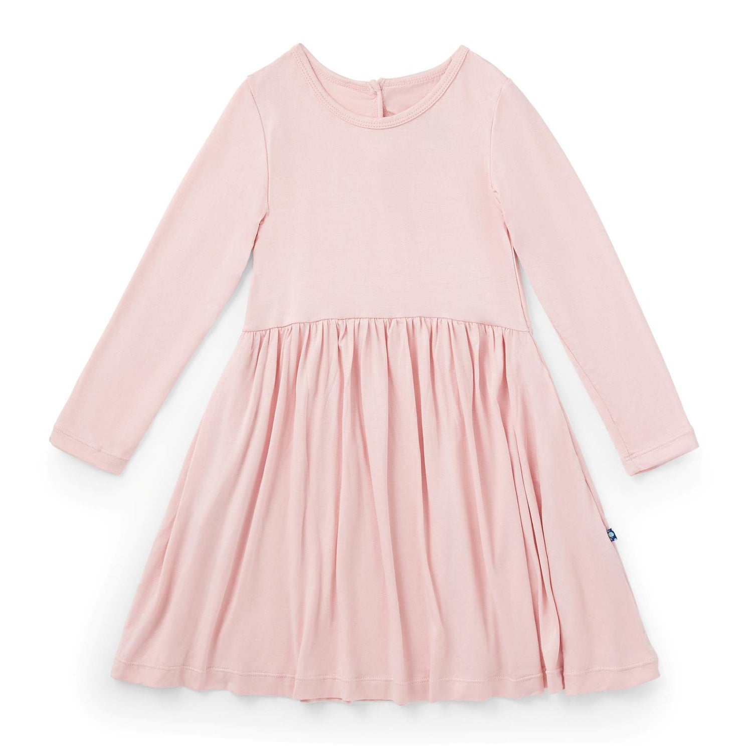 Long Sleeve Twirl Dress with Pockets in Baby Rose (343464)