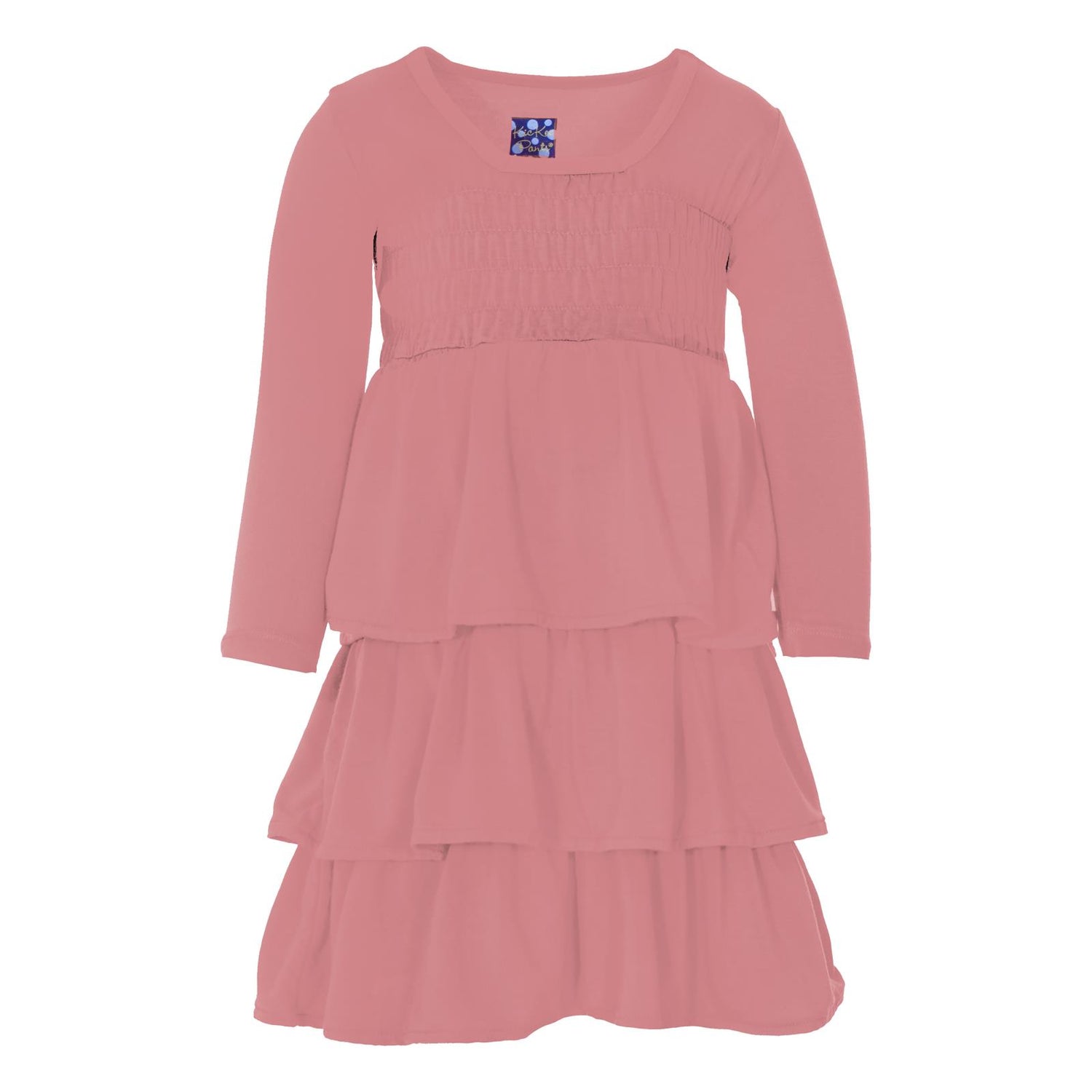 Long Sleeve Layered Ruffle Dress in Desert Rose (352179)