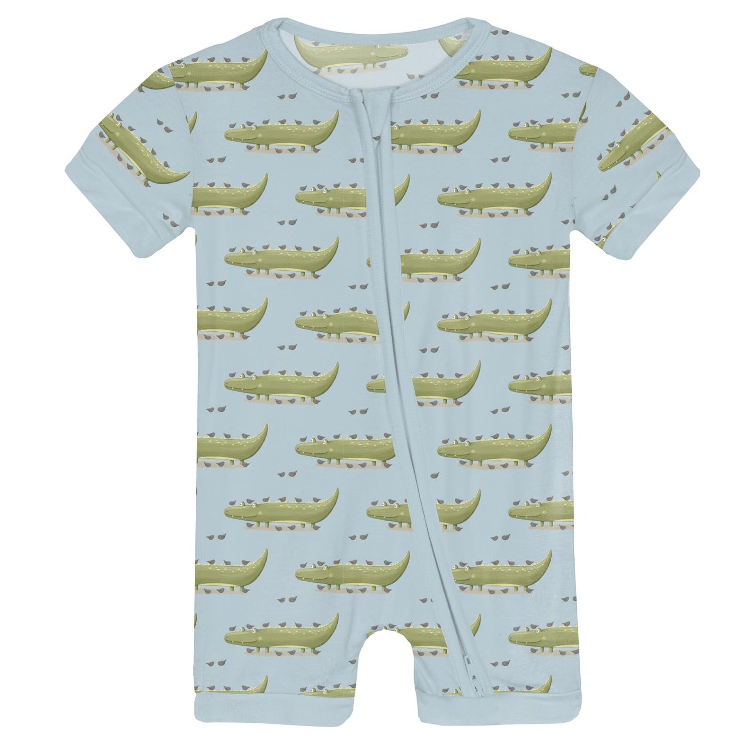 Print Shorty Sleeper with Zipper in Spring Sky Croc & Friends (374662)