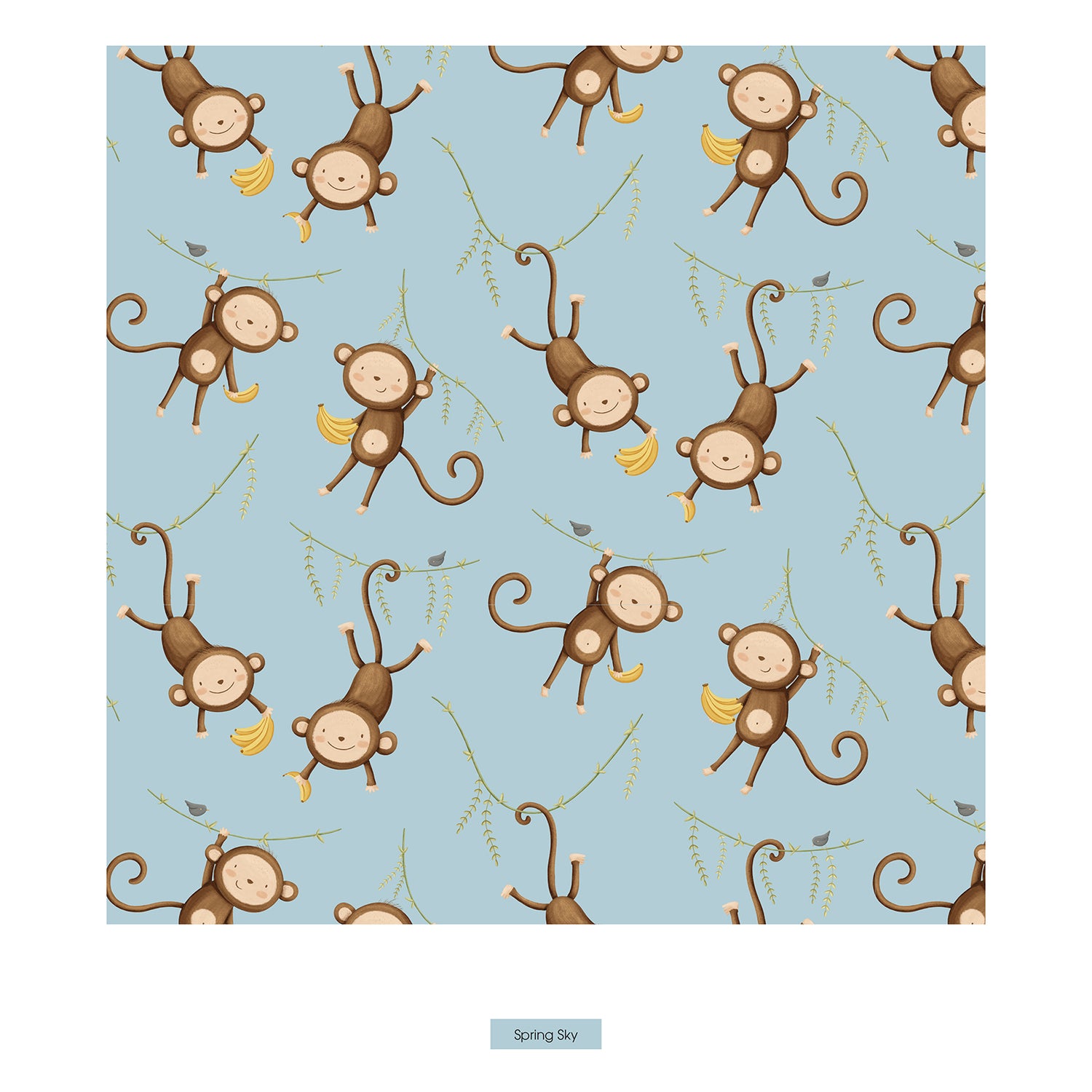Print Convertible Coverall in Spring Sky Monkeys & Bananas (378721)