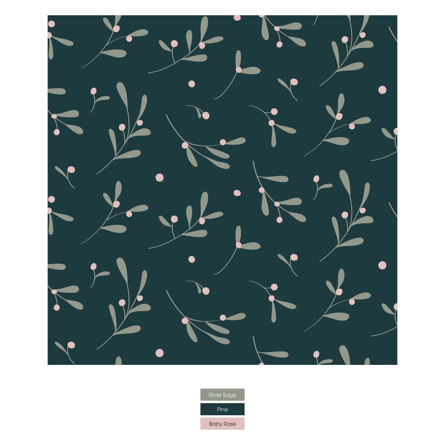 Print Layette Gown Converter & Single Knot Hat Set in Pine Mistletoe (278902)