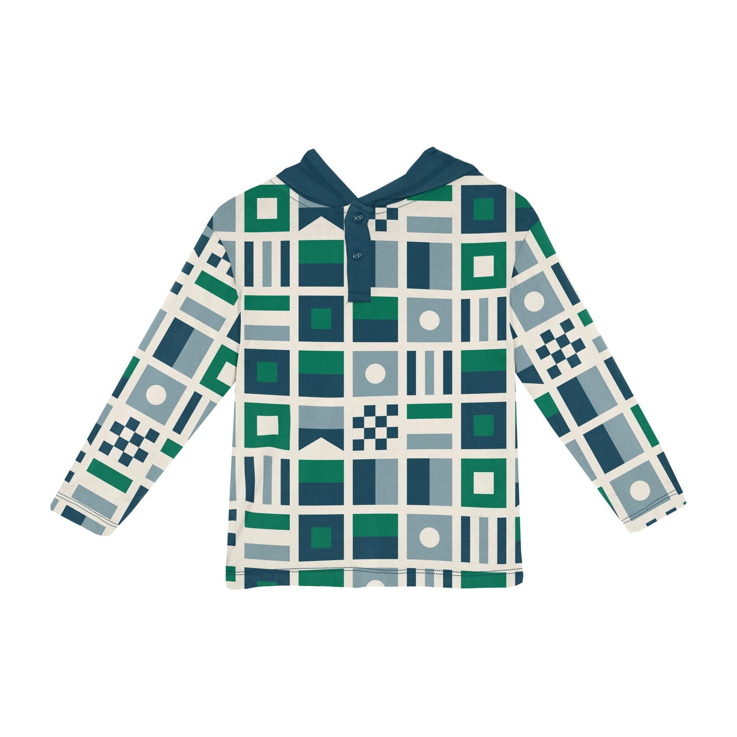 Print Long Sleeve Hoodie Tee in Nautical Flags (305625)
