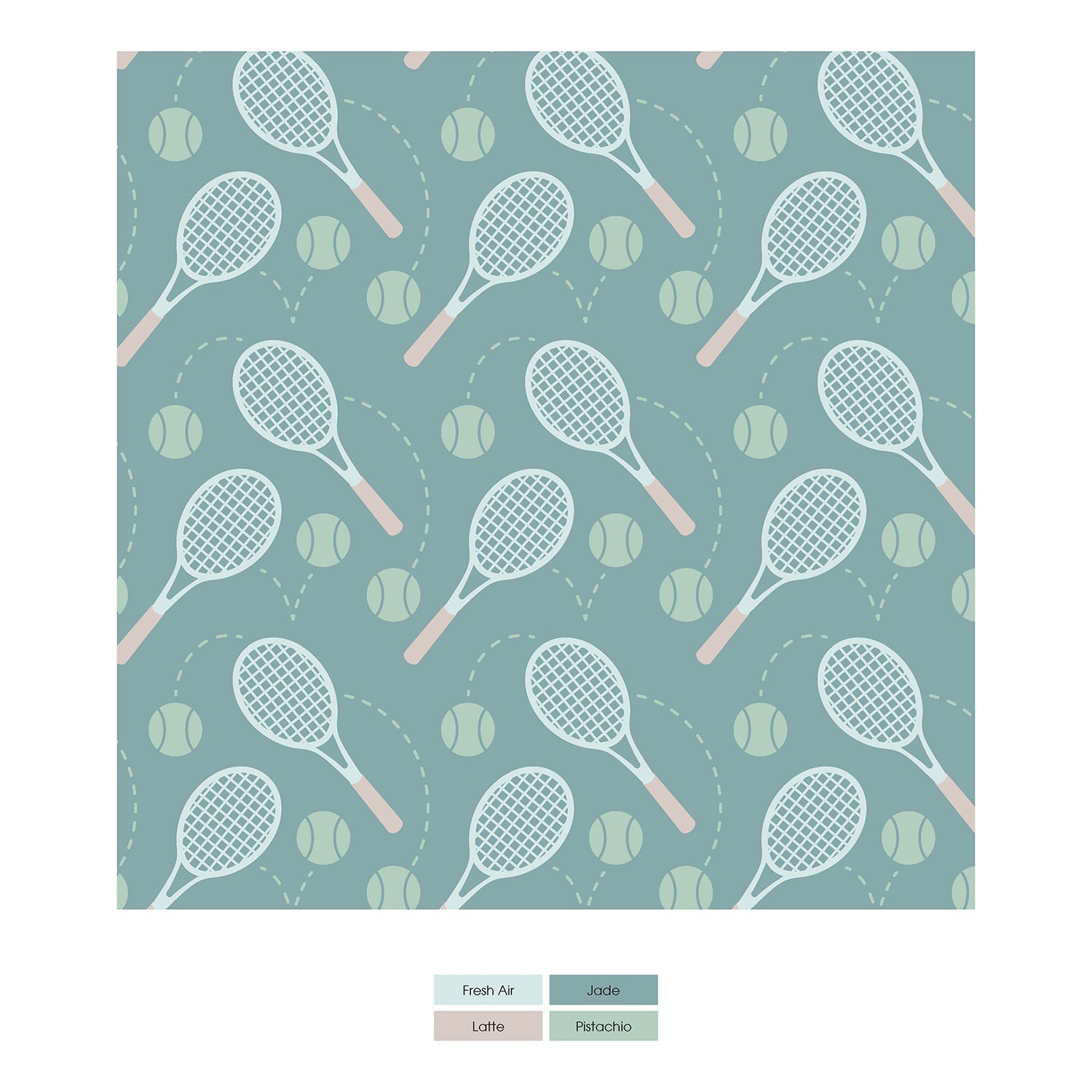 Print Short Sleeve Pajama Set with Shorts in Jade Tennis (330669)