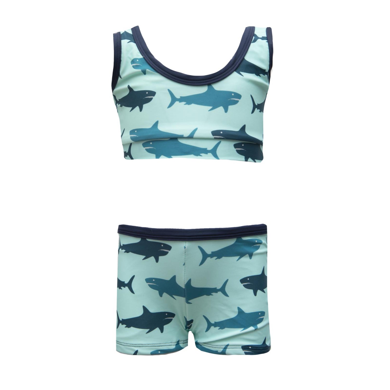 Print 2-Piece Sport Bathing Suit in Summer Sky Megalodon (243313)