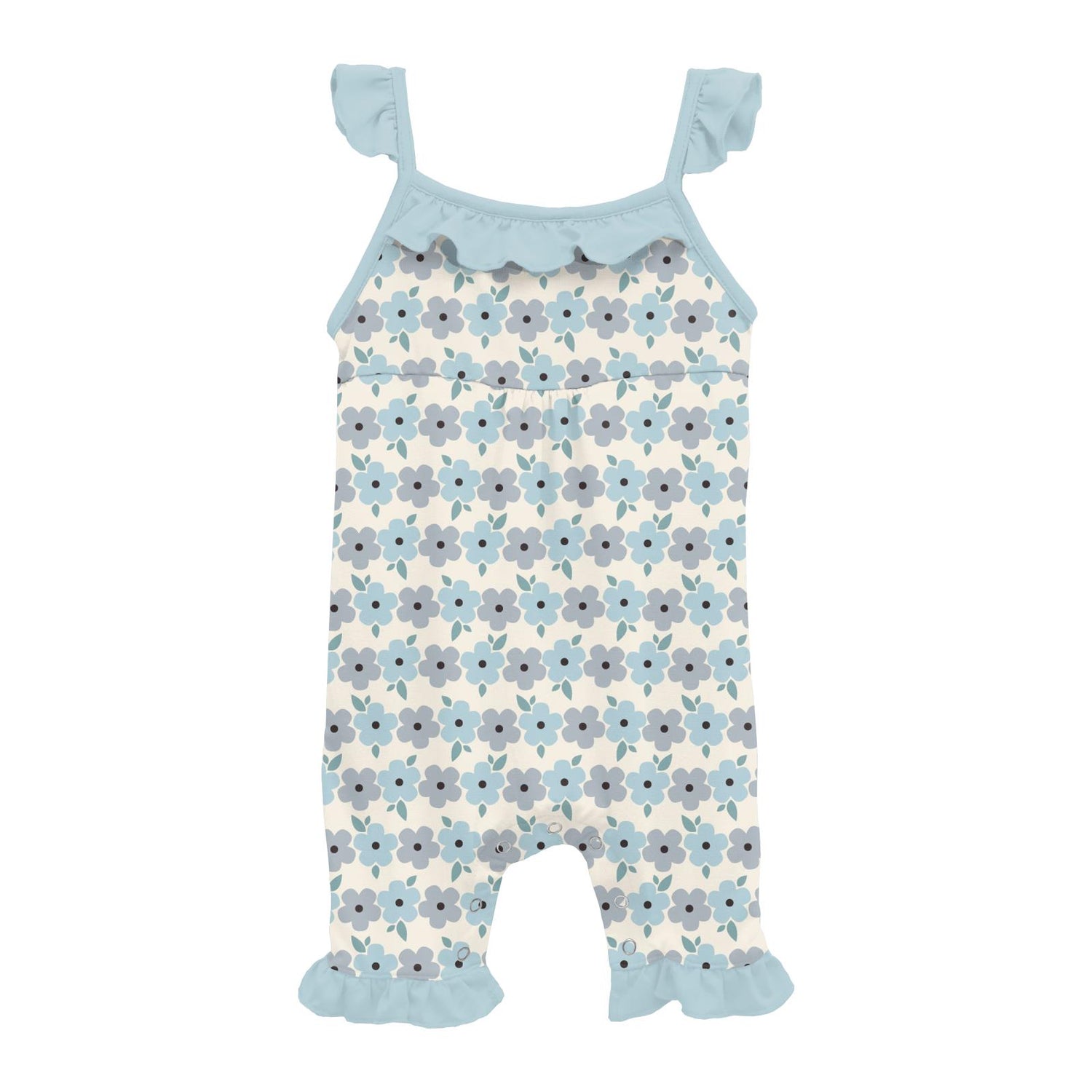 Print Wing Romper in Natural Hydrangea (259303)