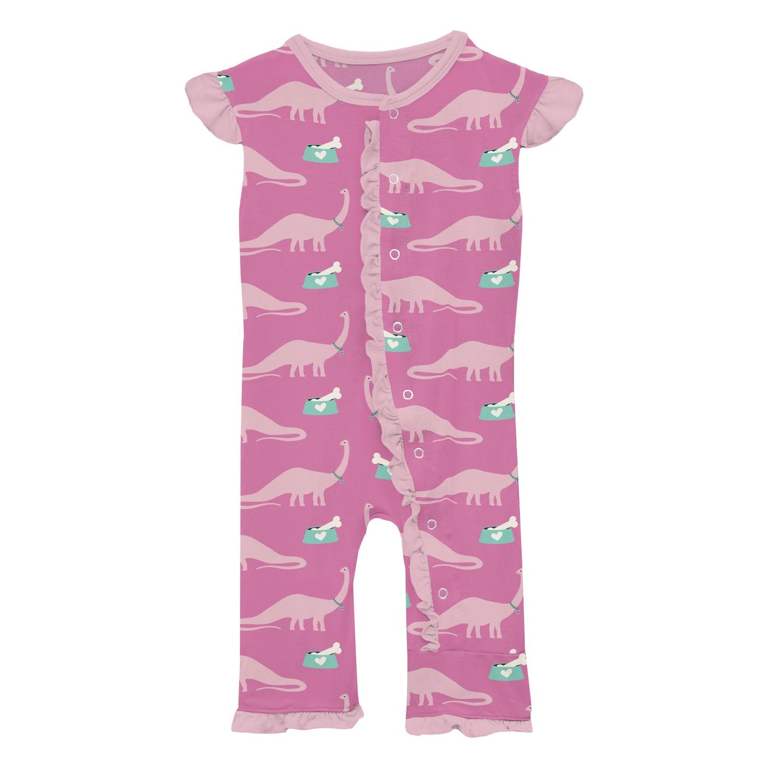 Print Ruffle Tank Romper in Tulip Pet Dino (276962)