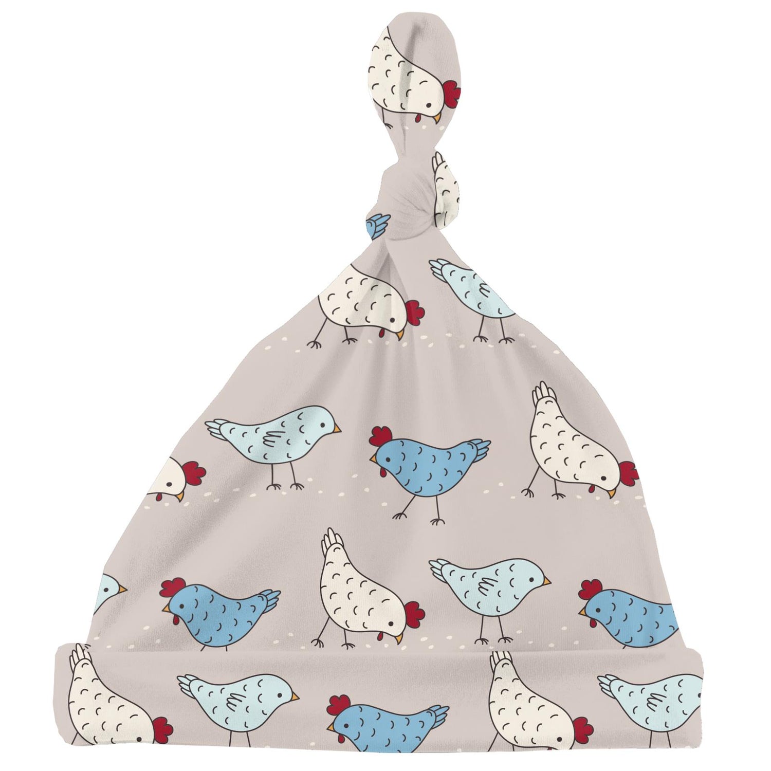 Print Knot Hat in Latte Chickens (312344)