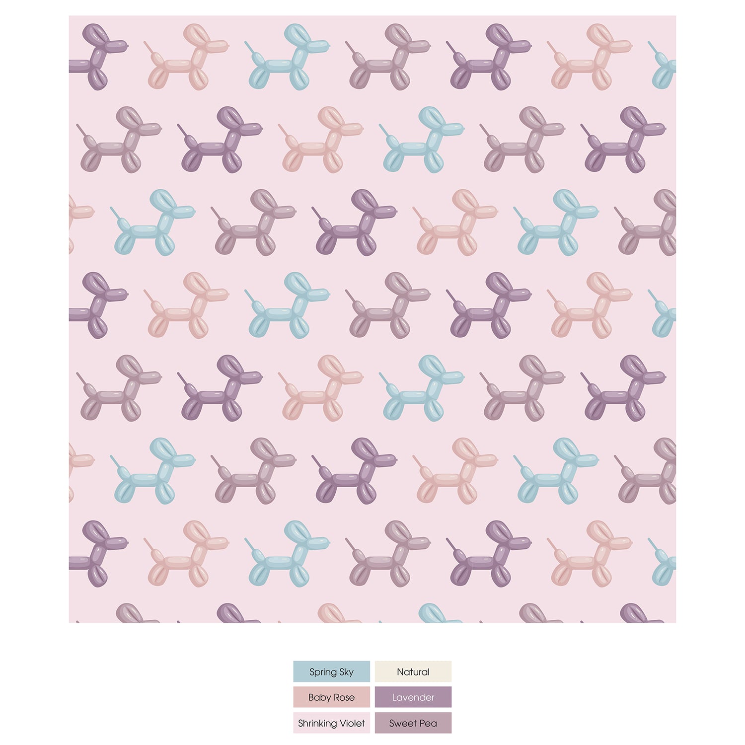 Print Muffin Ruffle Footie with 2 Way Zipper in Shrinking Violet Balloon Dogs (378160)
