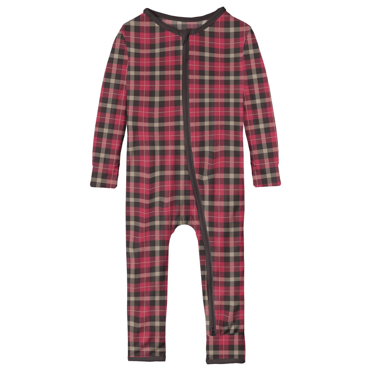 Print Coverall with 2 Way Zipper in 90's Plaid (263861)
