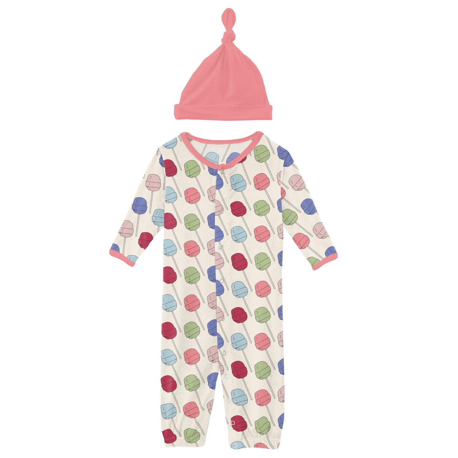 Print Layette Gown Converter & Single Knot Hat Set in Lula's Lollipops (263969)