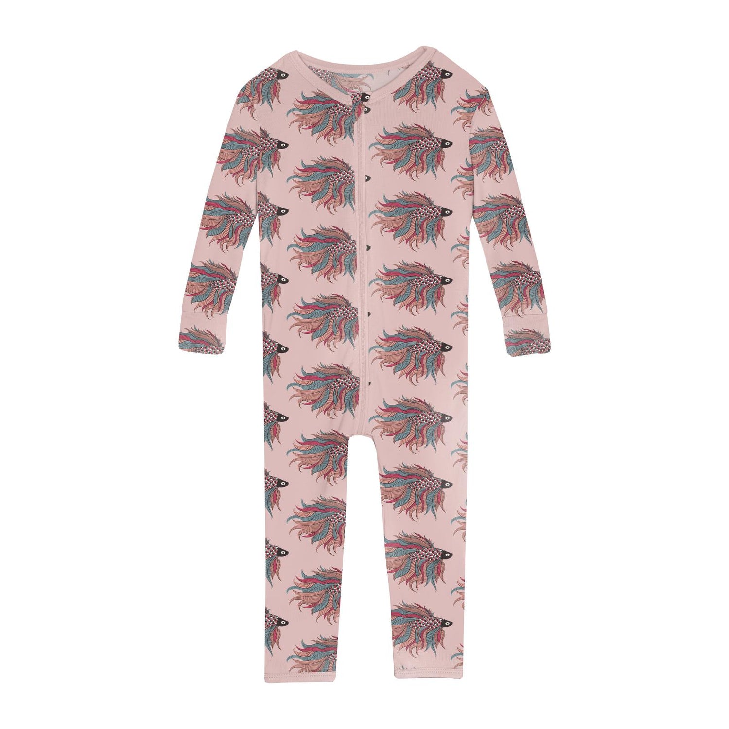 Print Convertible Sleeper with Zipper in Baby Rose Rainbow Fish (306354)