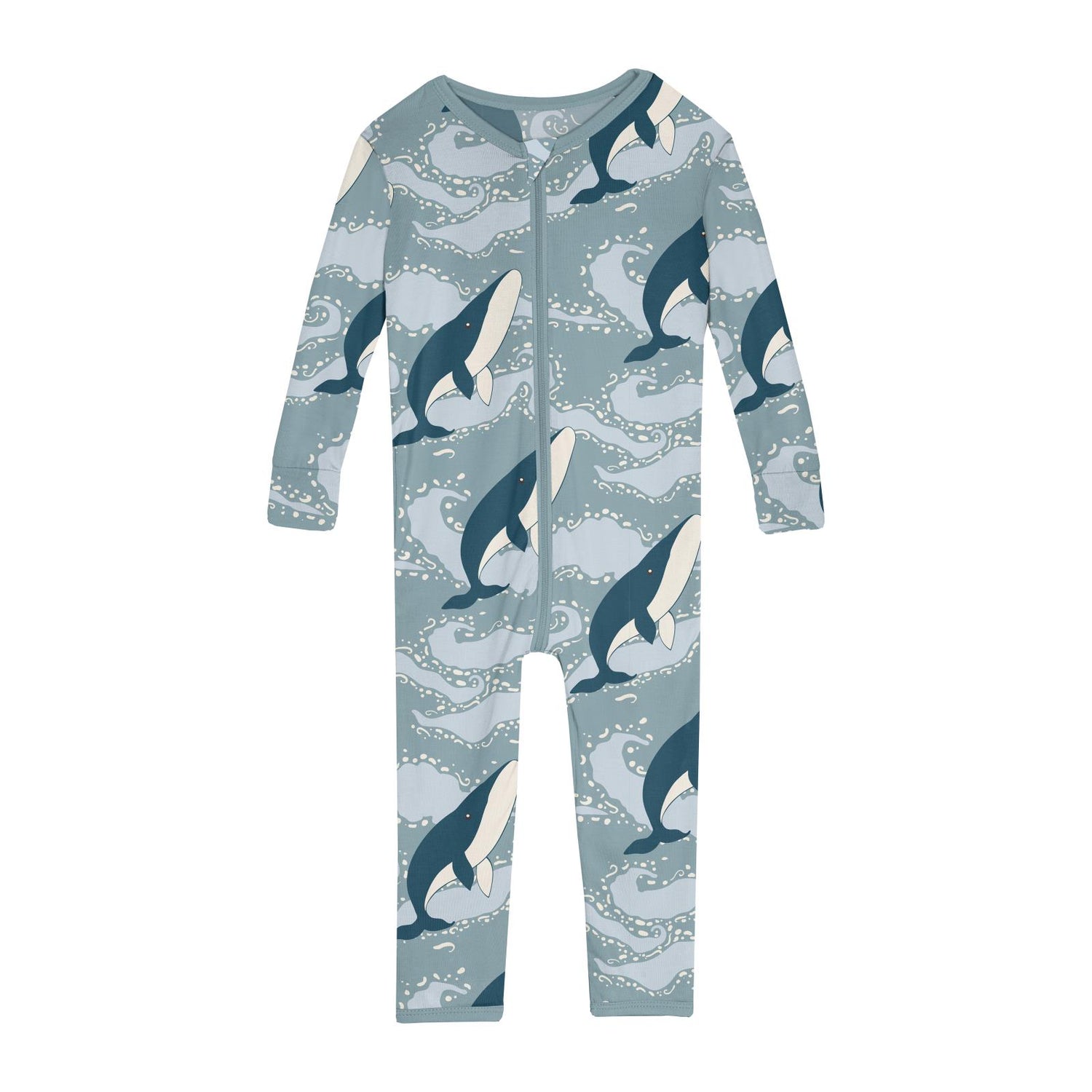 Print Convertible Sleeper with Zipper in Stormy Sea Splashing Whales (306344)