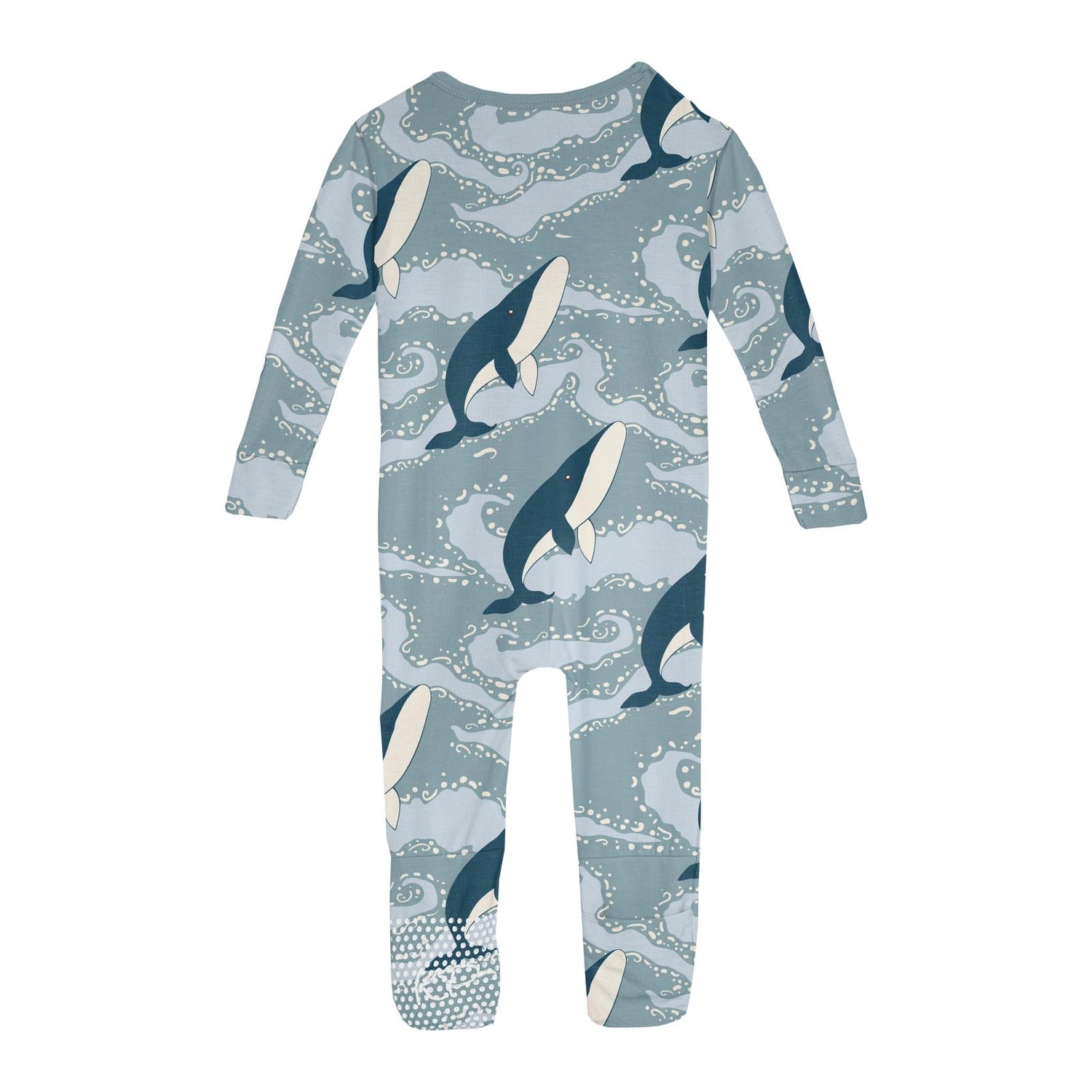 Print Convertible Sleeper with Zipper in Stormy Sea Splashing Whales (306400)