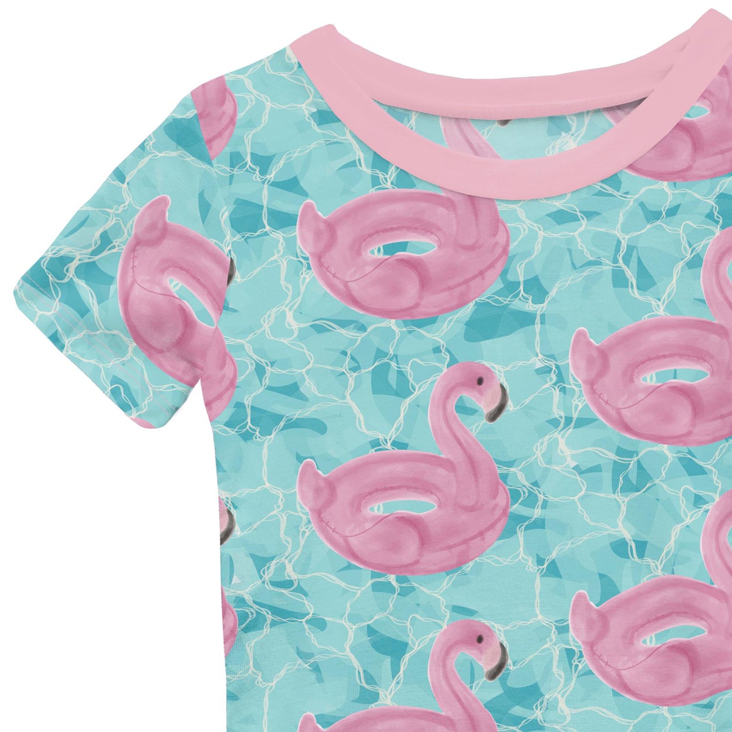 Print Short Sleeve Pajama Set with Shorts in Pool Party (362662)