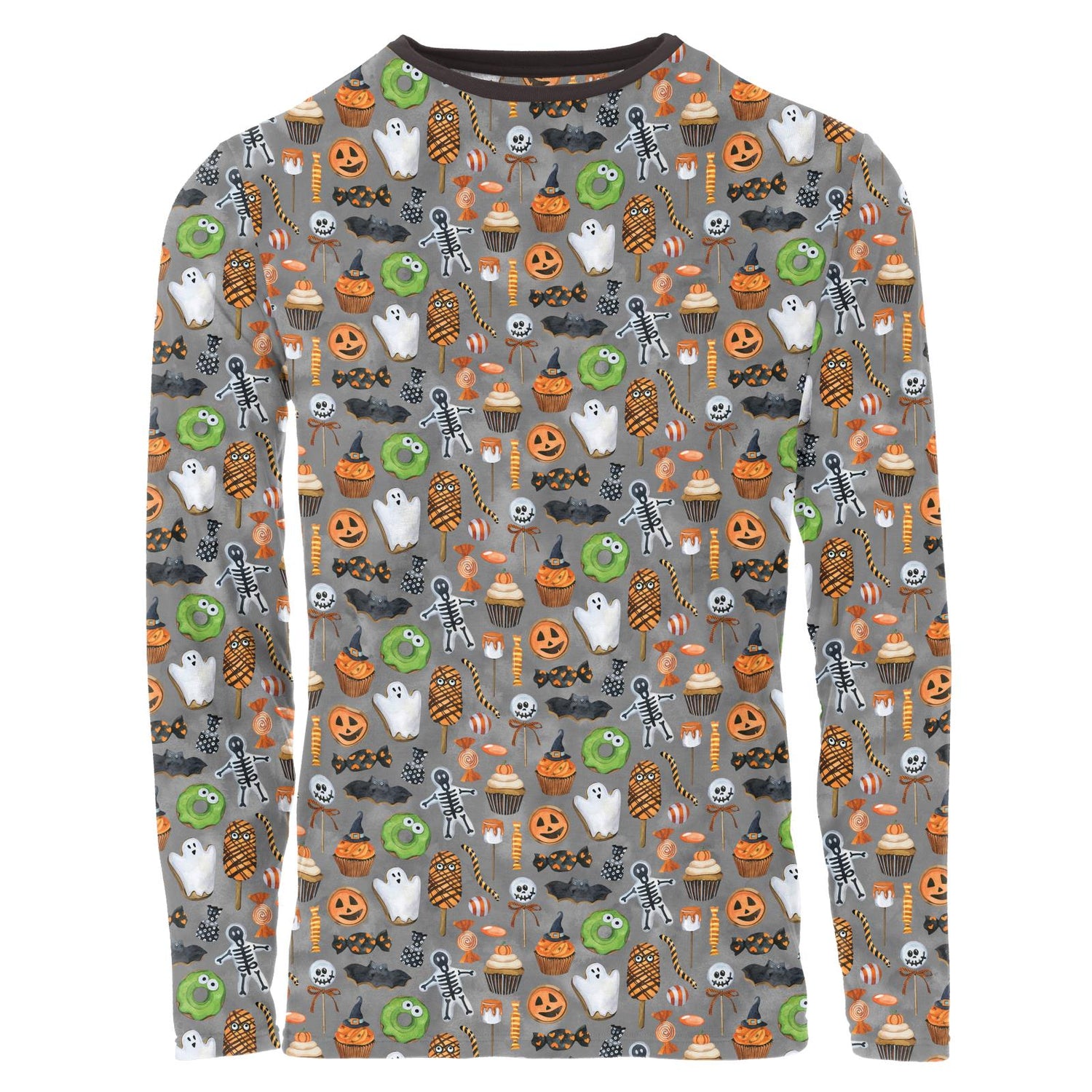 Men's Print Long Sleeve Crew Neck Tee in Halloween Treats (333545)