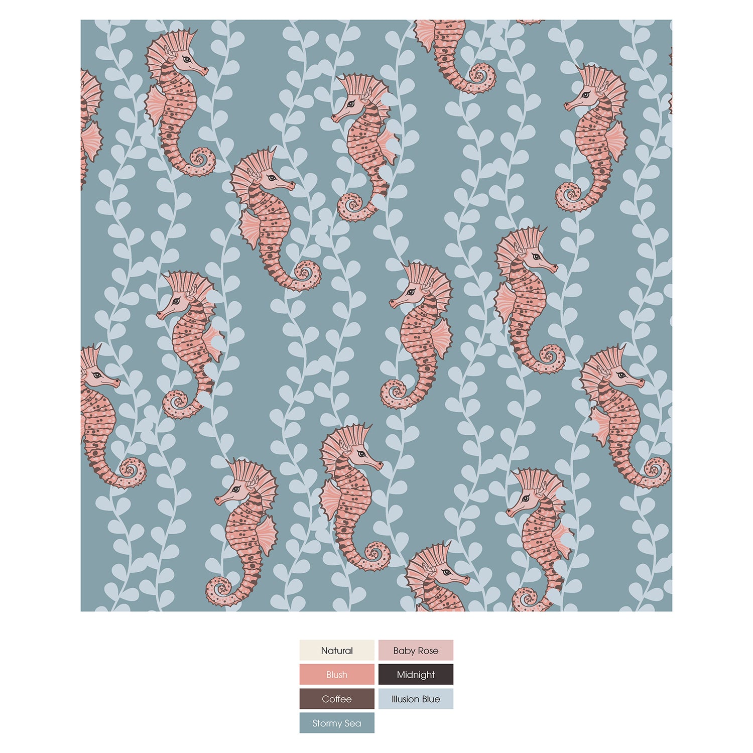 Print Girl's Underwear in Stormy Sea Seahorses (309966)