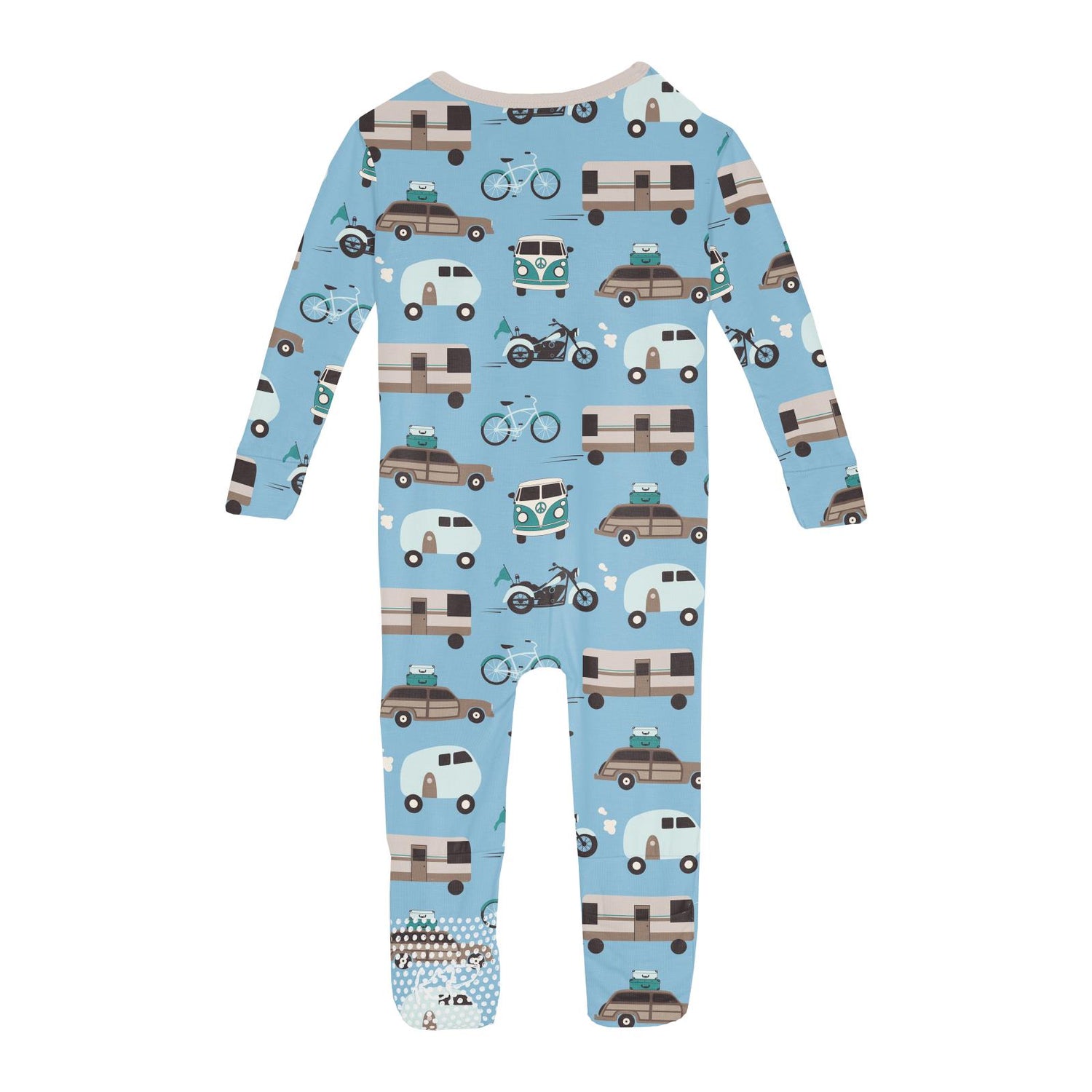 Print Convertible Sleeper with Zipper in Seaside Blue On the Way (360366)