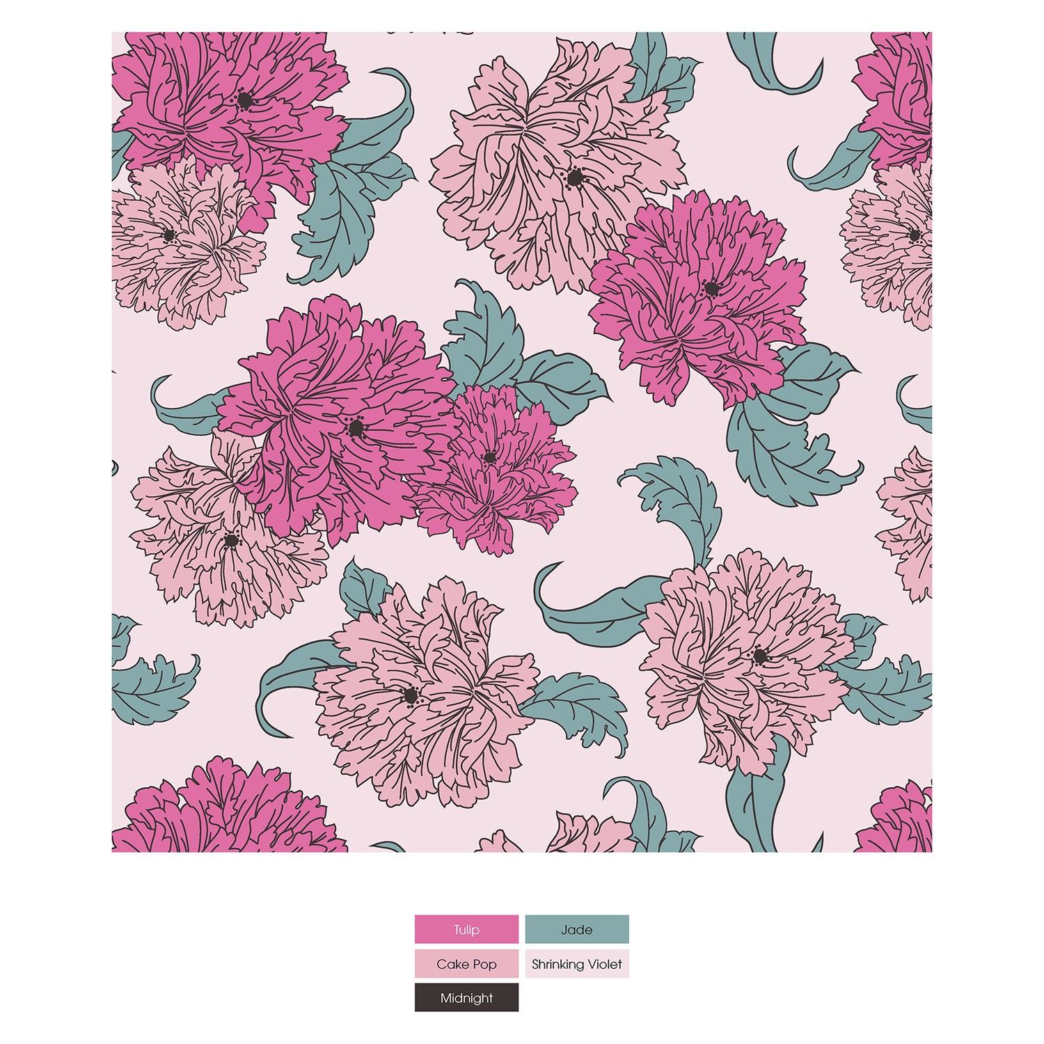 Print Short Sleeve Playtime Outfit Set in Shrinking Violet Peonies (330915)