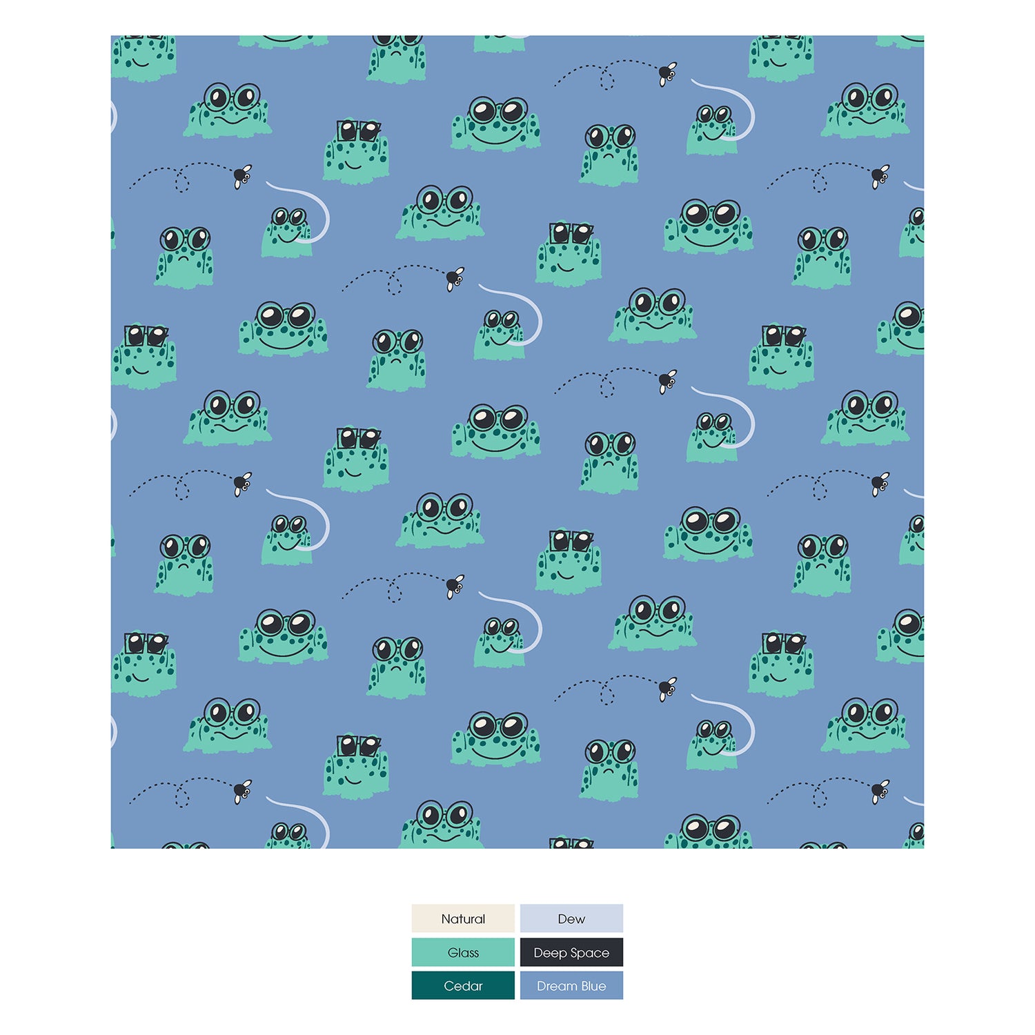 Short Sleeve Graphic Tee Pajama Set with Shorts in Dream Blue Bespeckled Frogs (286297)