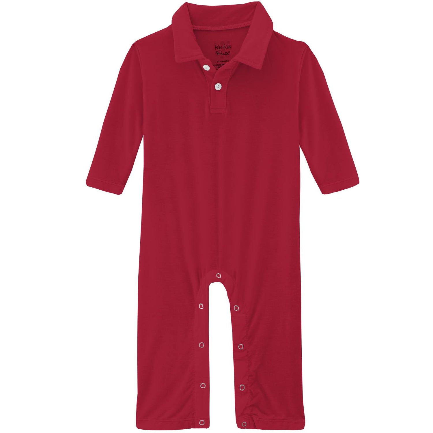 Long Sleeve Polo Romper in Crimson (299180)