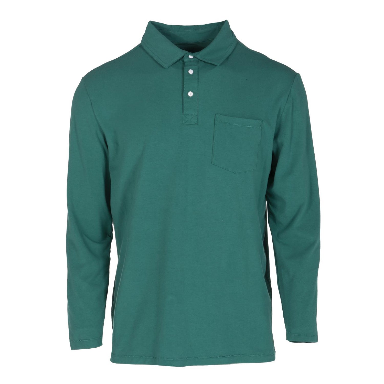 Men's Long Sleeve Luxe Jersey Polo in Ivy (373141)