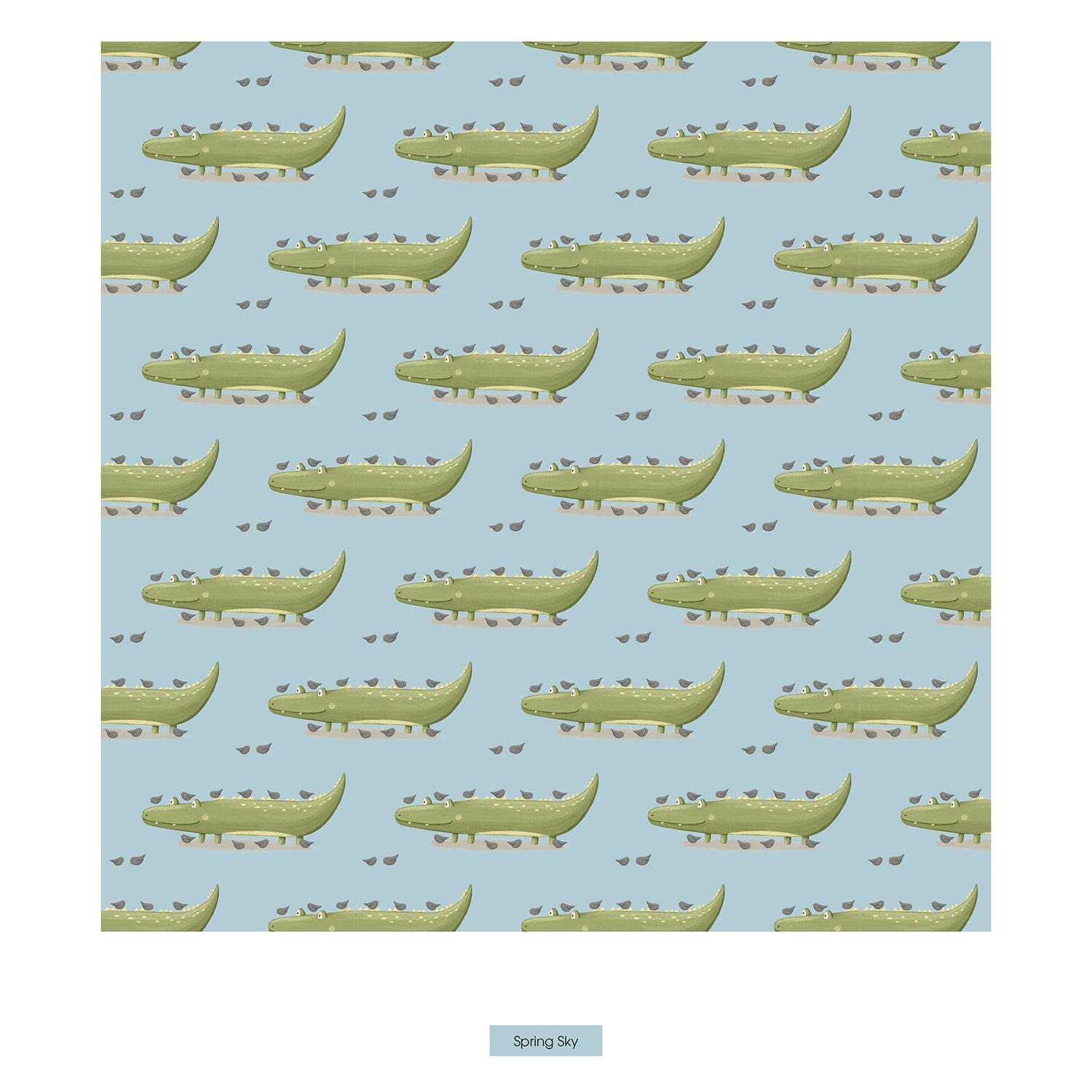 Print Shorty Sleeper with Zipper in Spring Sky Croc & Friends (378506)