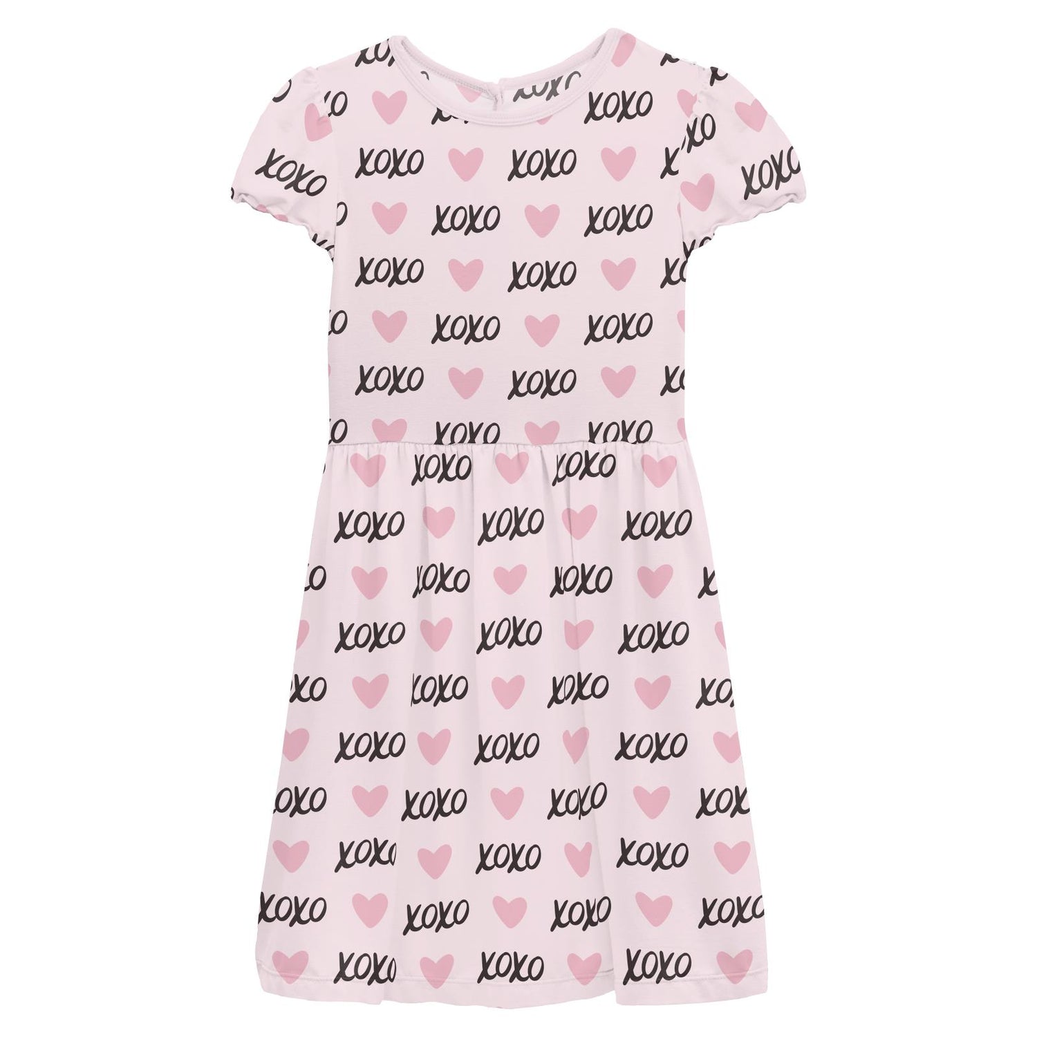 Print Flutter Sleeve Twirl Dress with Pockets in Shrinking Violet XOXO (314254)