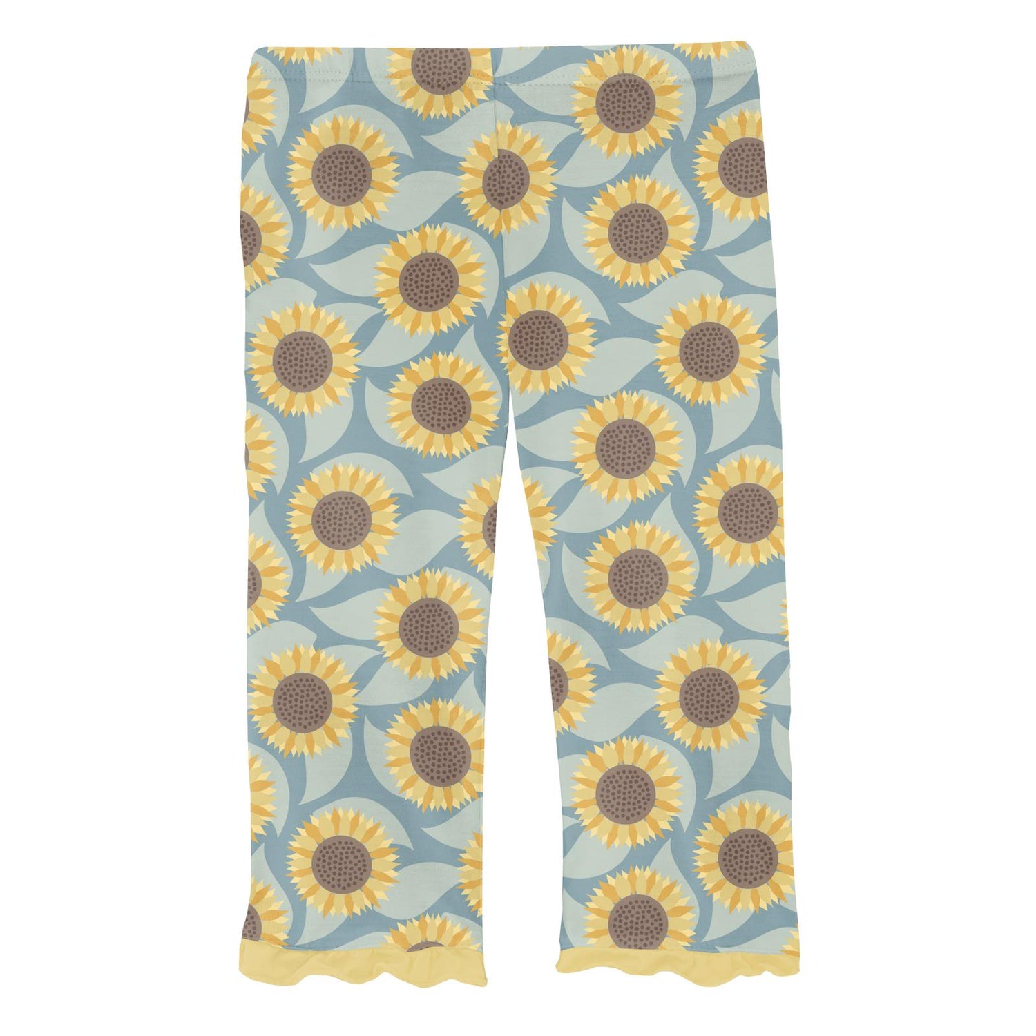 Print Ruffle Pants in Stormy Sea Sunflower (333836)