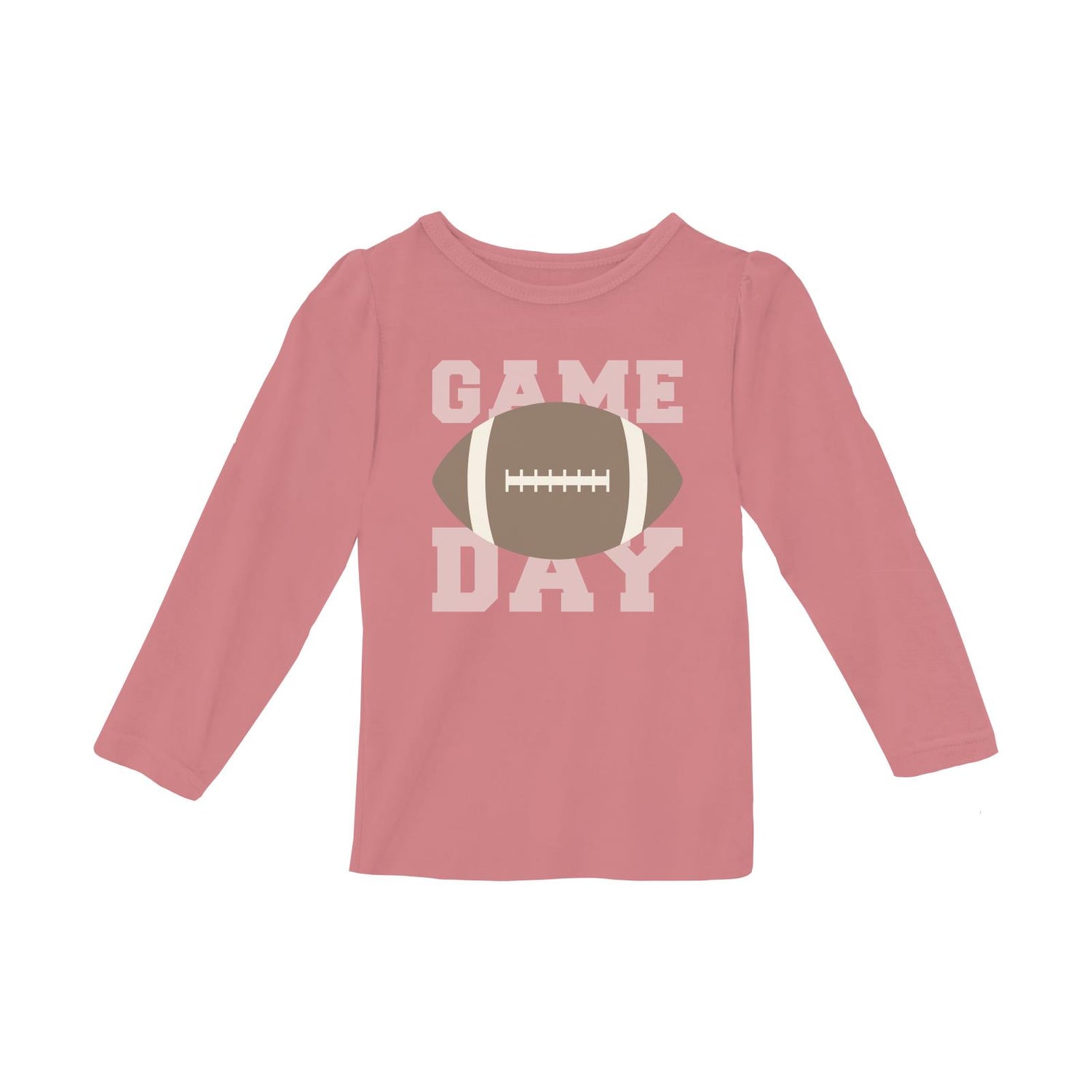 Long Sleeve Graphic Puff Tee in Desert Rose Game Day (333837)