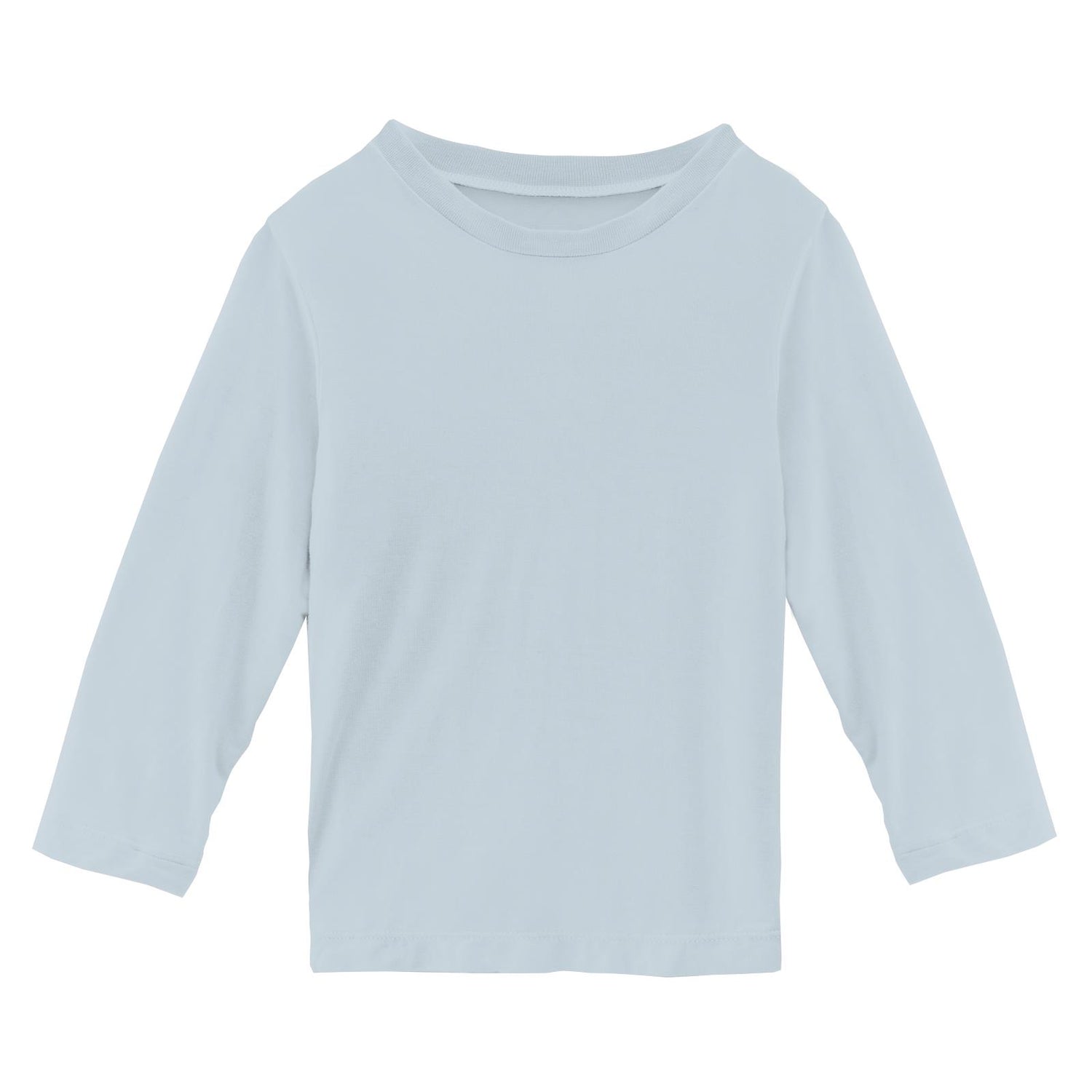 Long Sleeve Crew Neck Tee in Illusion Blue