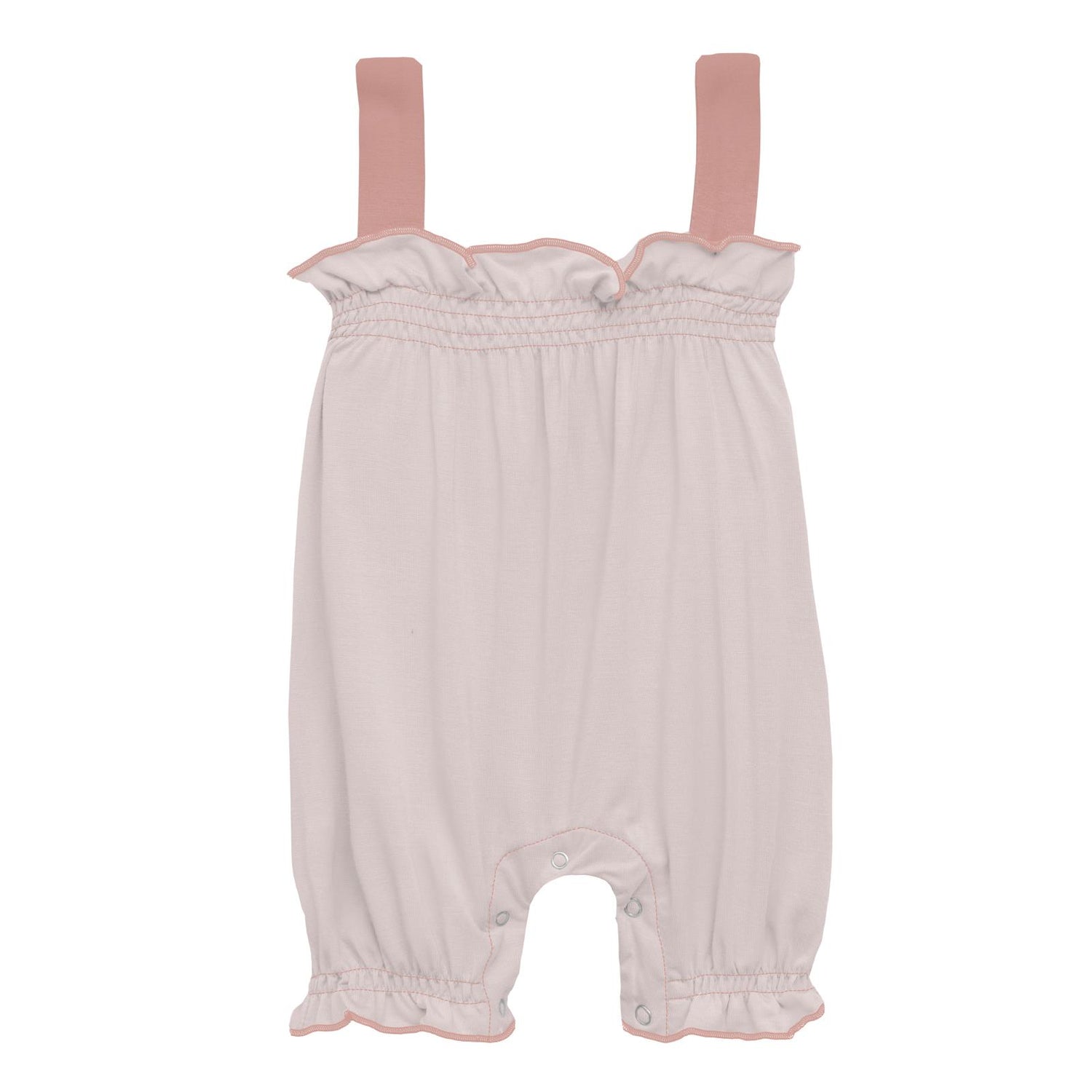 Gathered Romper in Macaroon with Blush (215102)